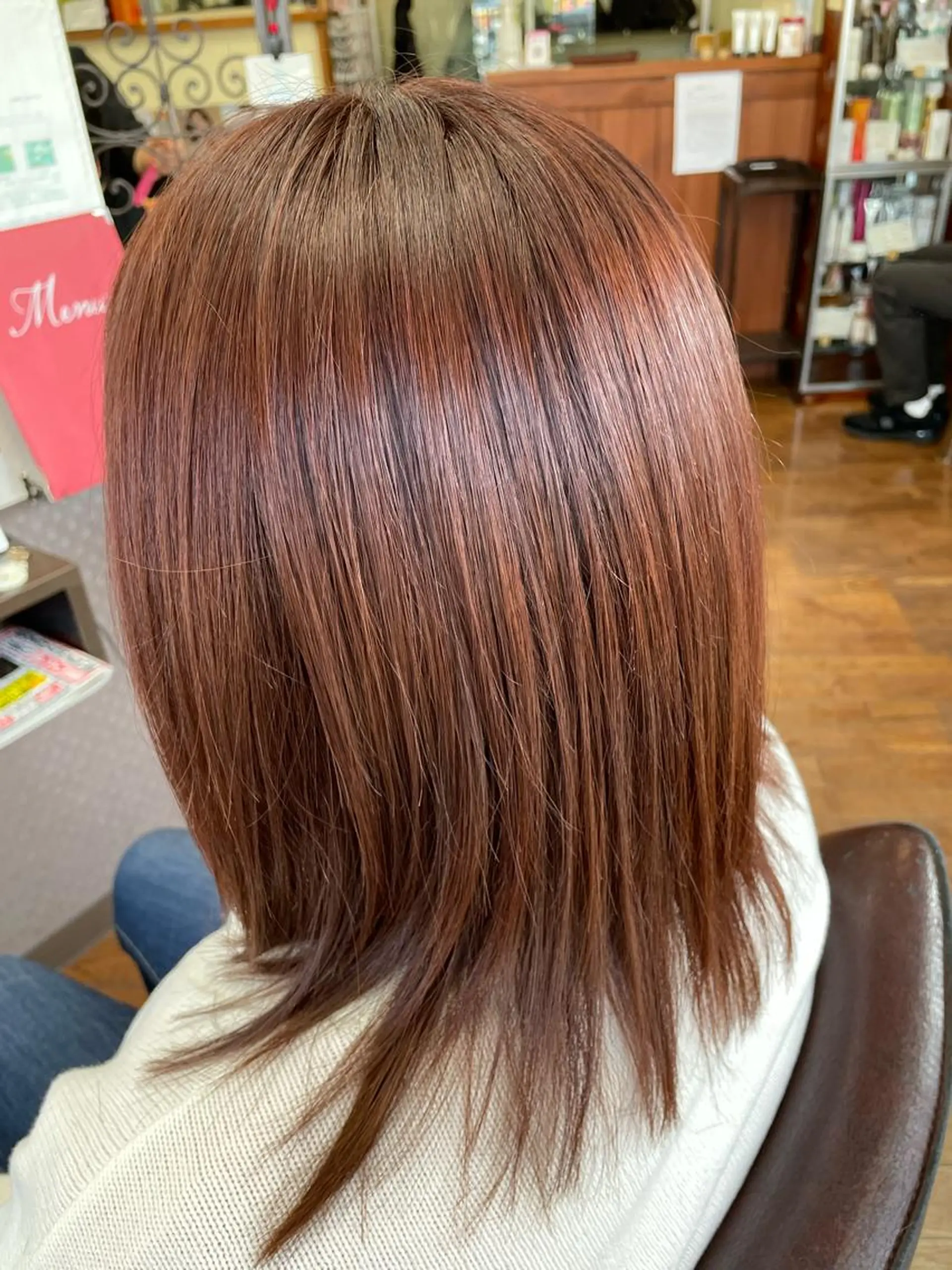 ミディアム カラー ベージュカラー ピンクカラー ピンクベージュ オーブヘア宇都宮店所属・大橋 綾子のヘアスタイル