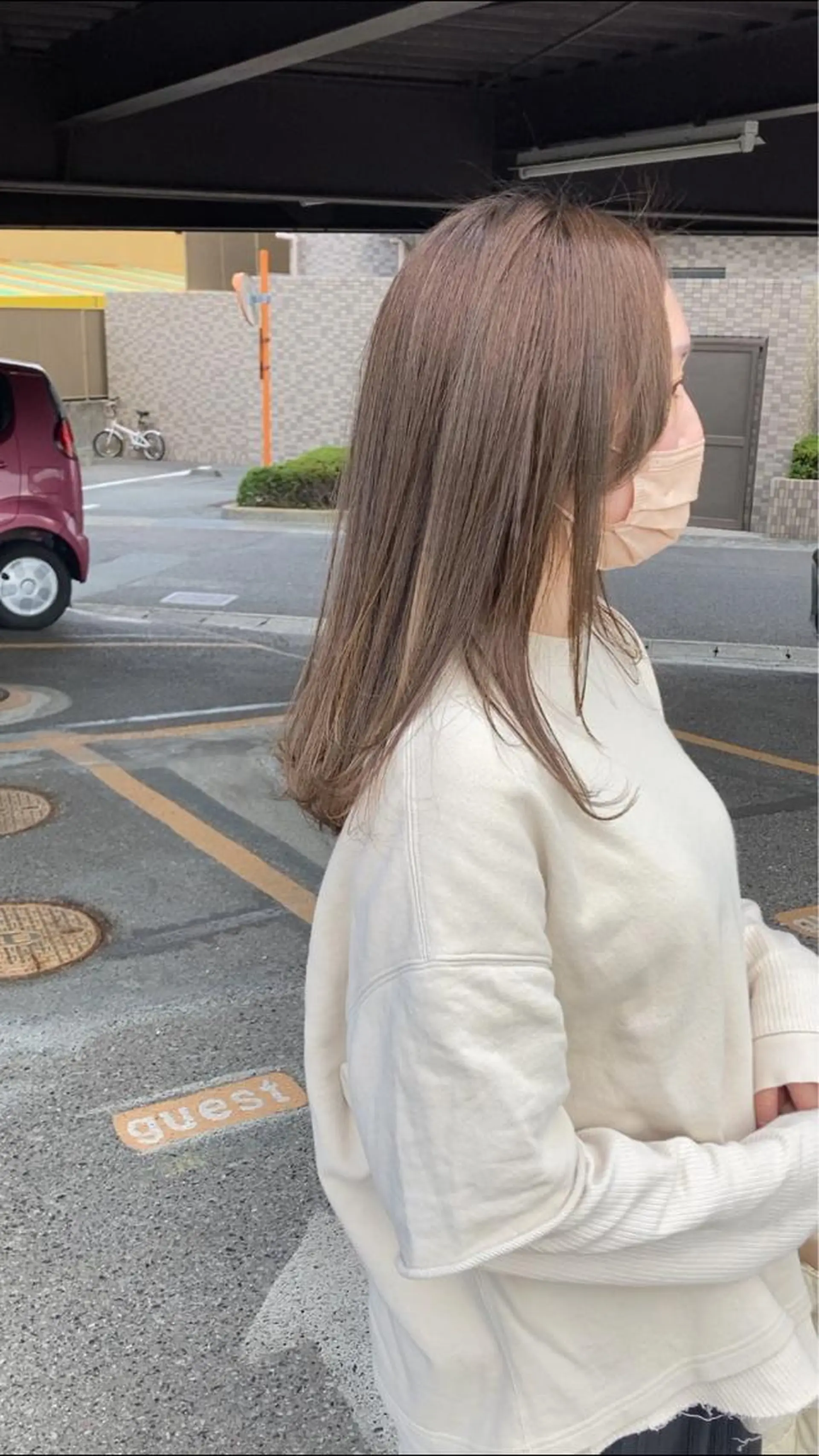 ミディアム カット ヘアカラー トリートメント 大谷 哲基のヘアスタイル