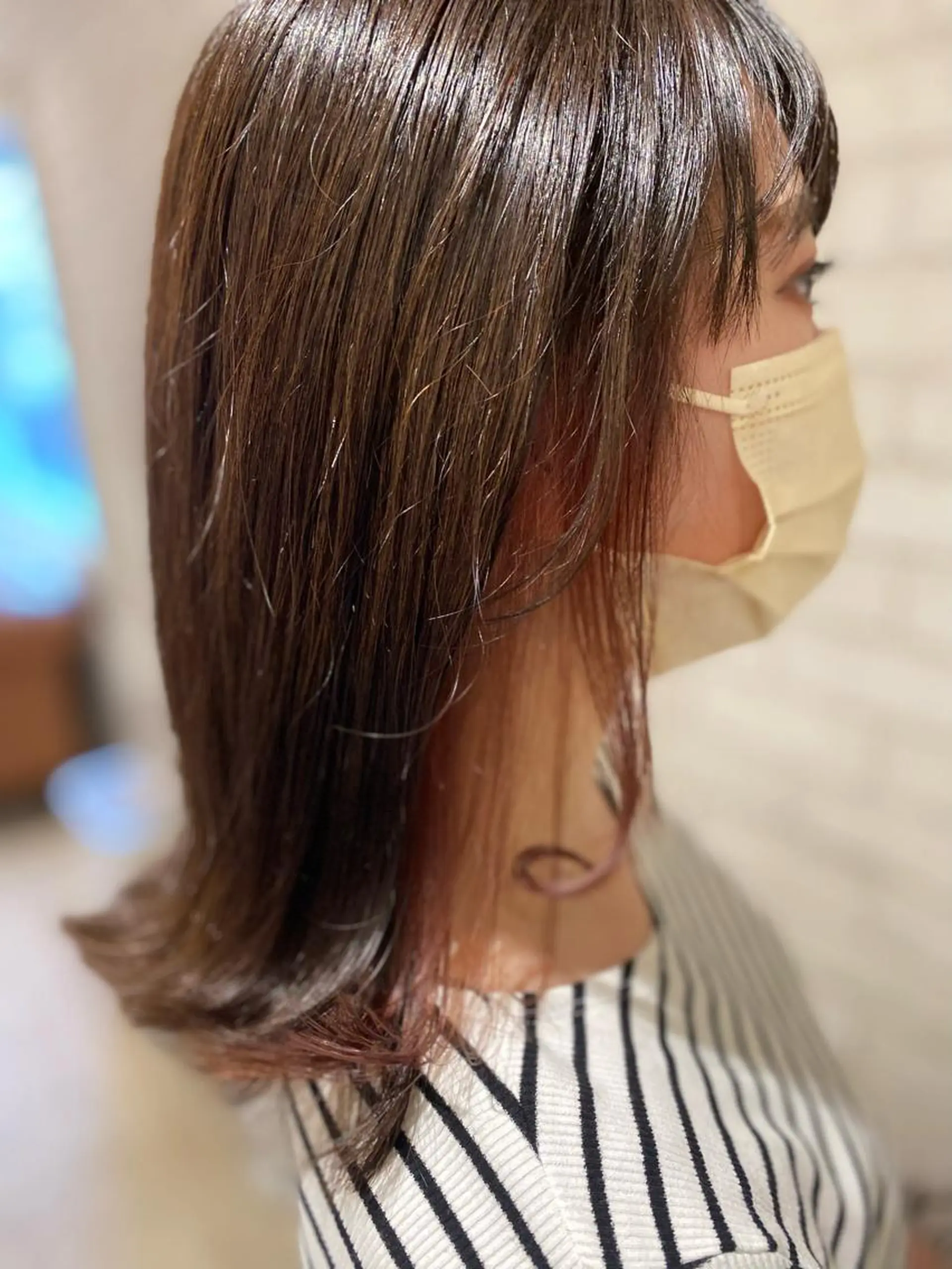 セミロング カラー イヤリングカラー インナーカラー ヘアカラー トリートメント 田中 アキオのヘアスタイル