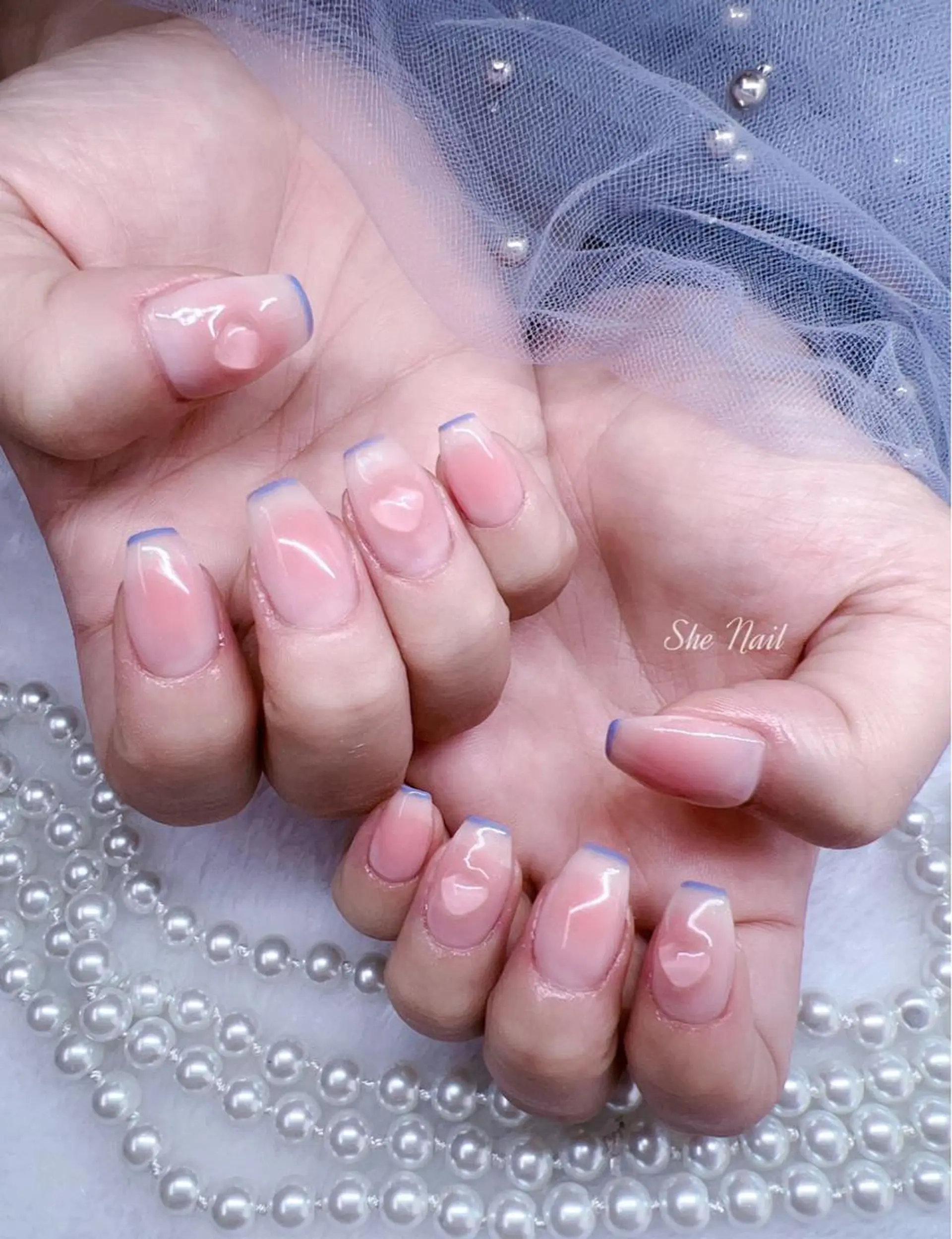 ネイル チークネイル 長さ出し フレンチネイル マグネットネイル 持ち込み She   Nail所属・ISA_ BELLAのネイルデザイン