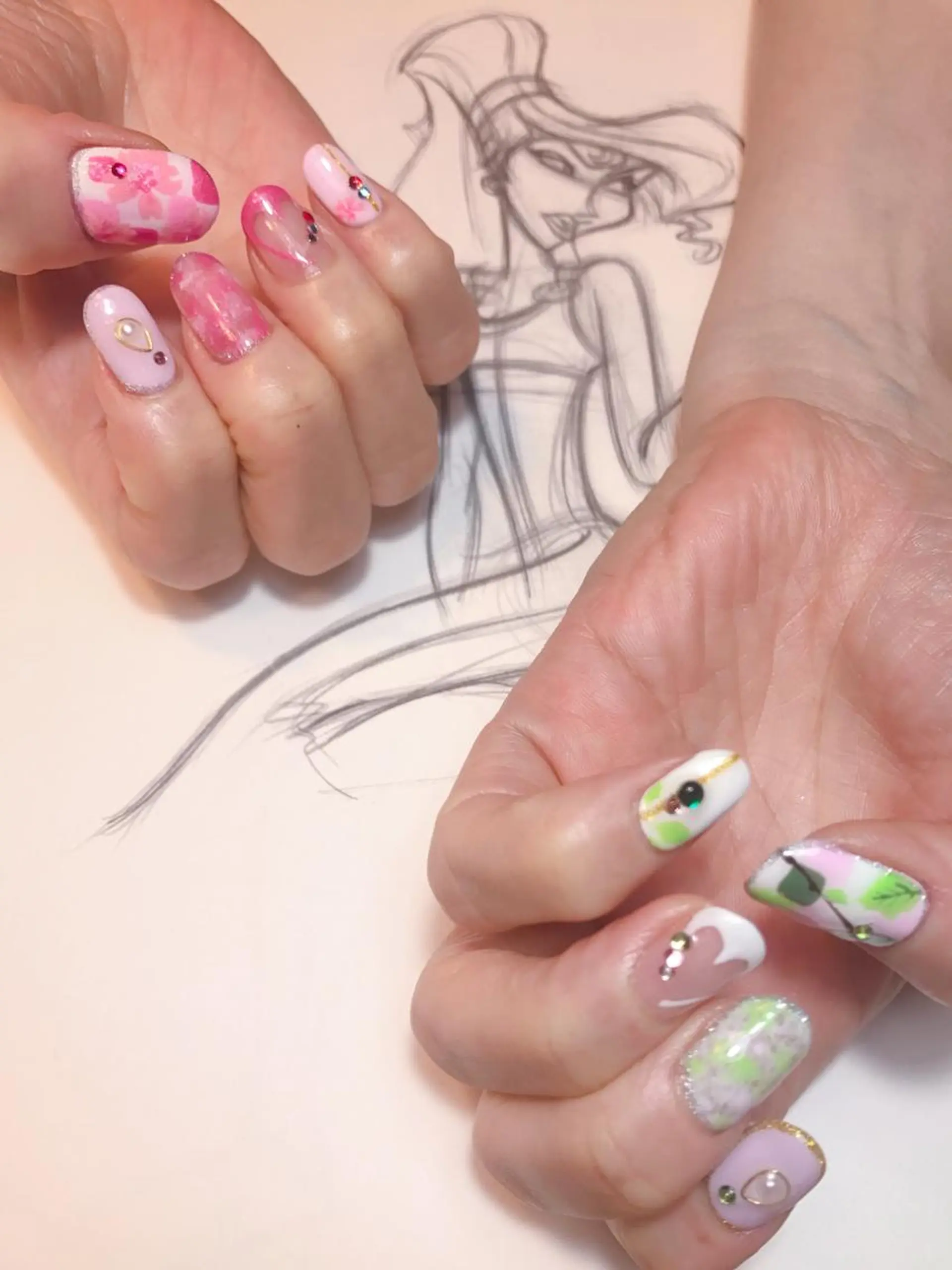 ネイル 春ネイル owlnail /持込みデザイン専門のネイルデザイン