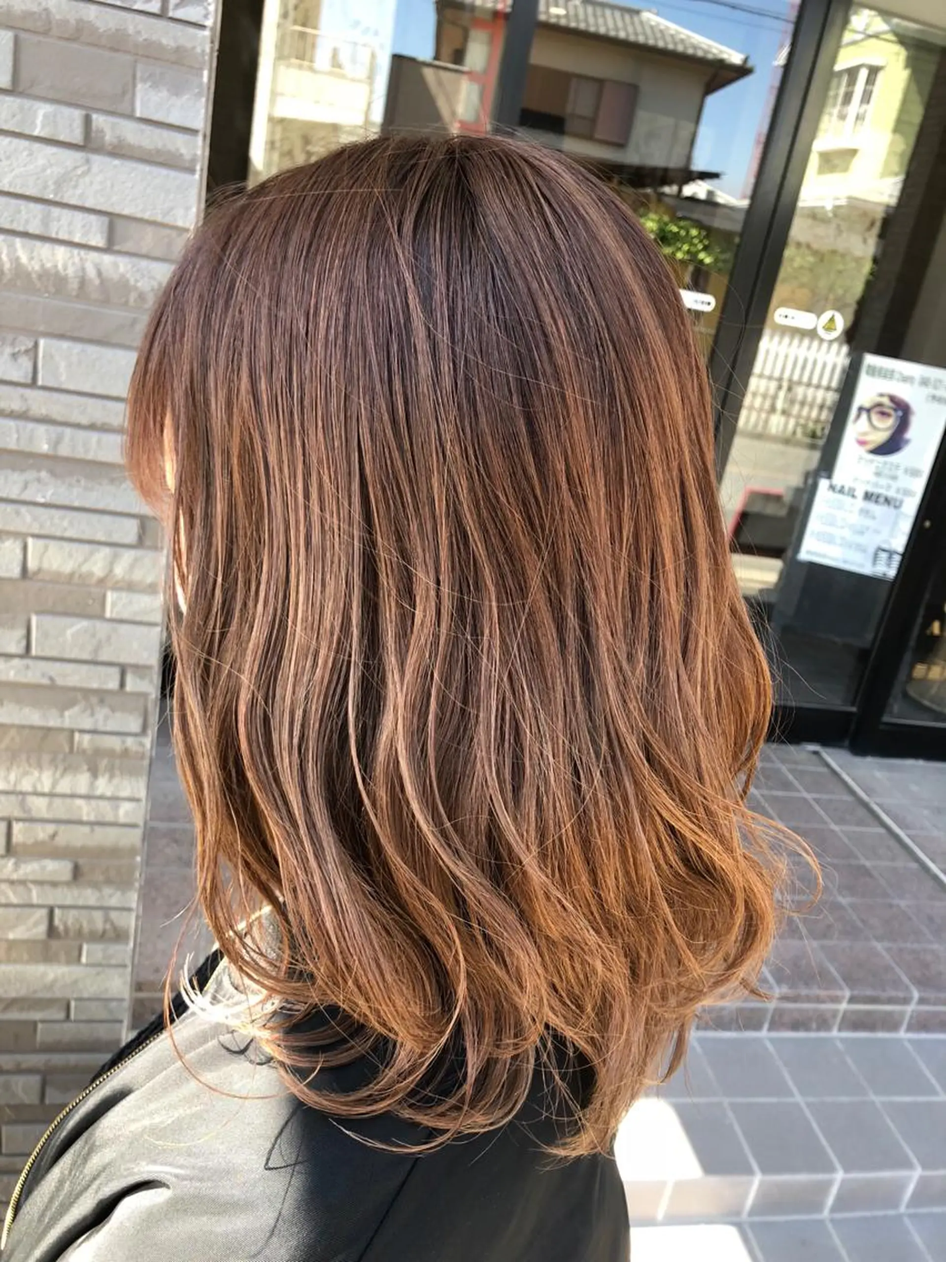 セミロング カラー ベージュカラー オレンジ オレンジベージュ 4-rest garden （フォーレストガーデン）所属・金井 直樹のヘアスタイル