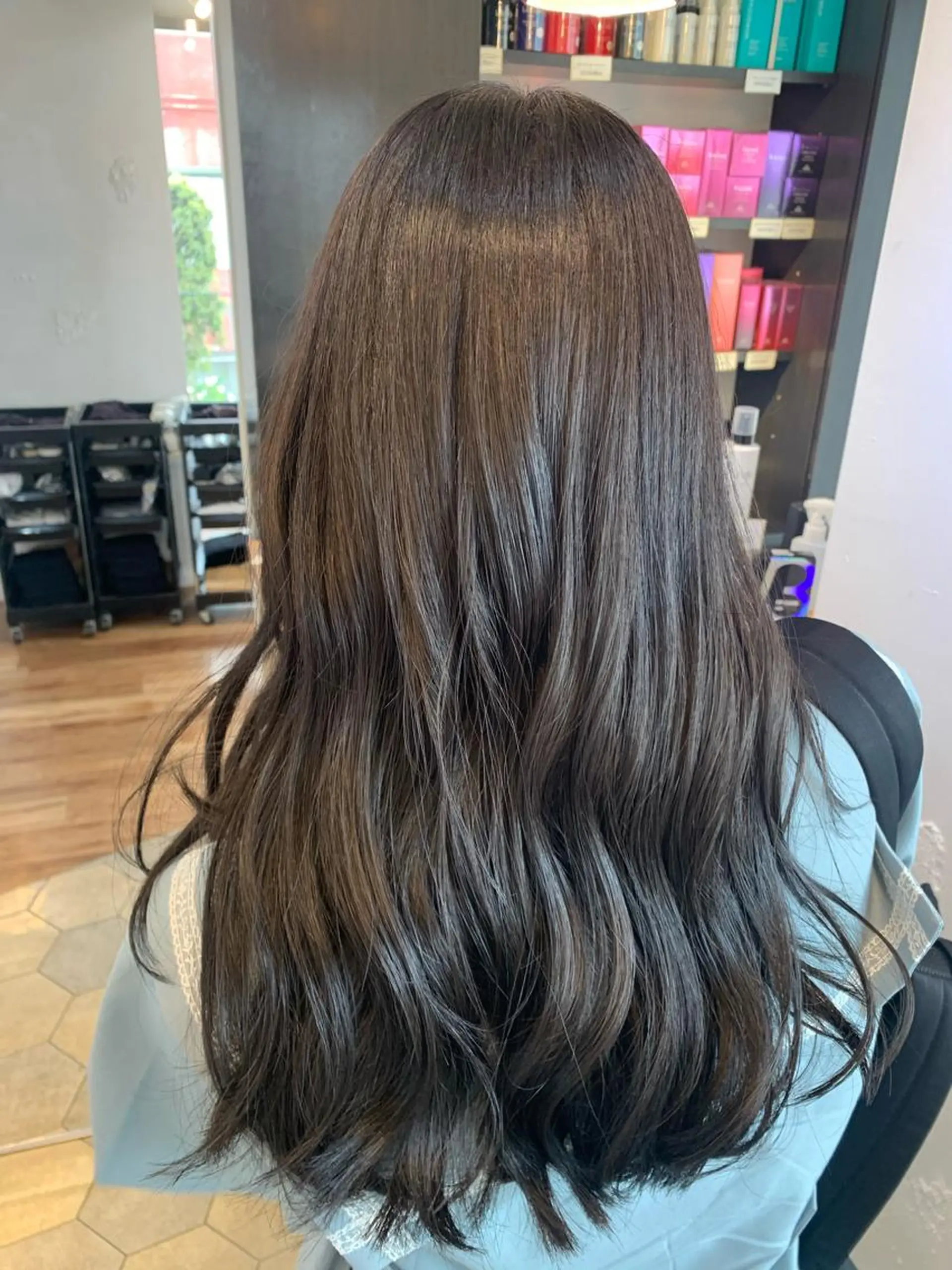 ロング カラー ブルーカラー ブルージュ 透明感カラー 韓国風ヘア ヘアカラー 藤間 帆乃夏（とうまほのかのヘアスタイル