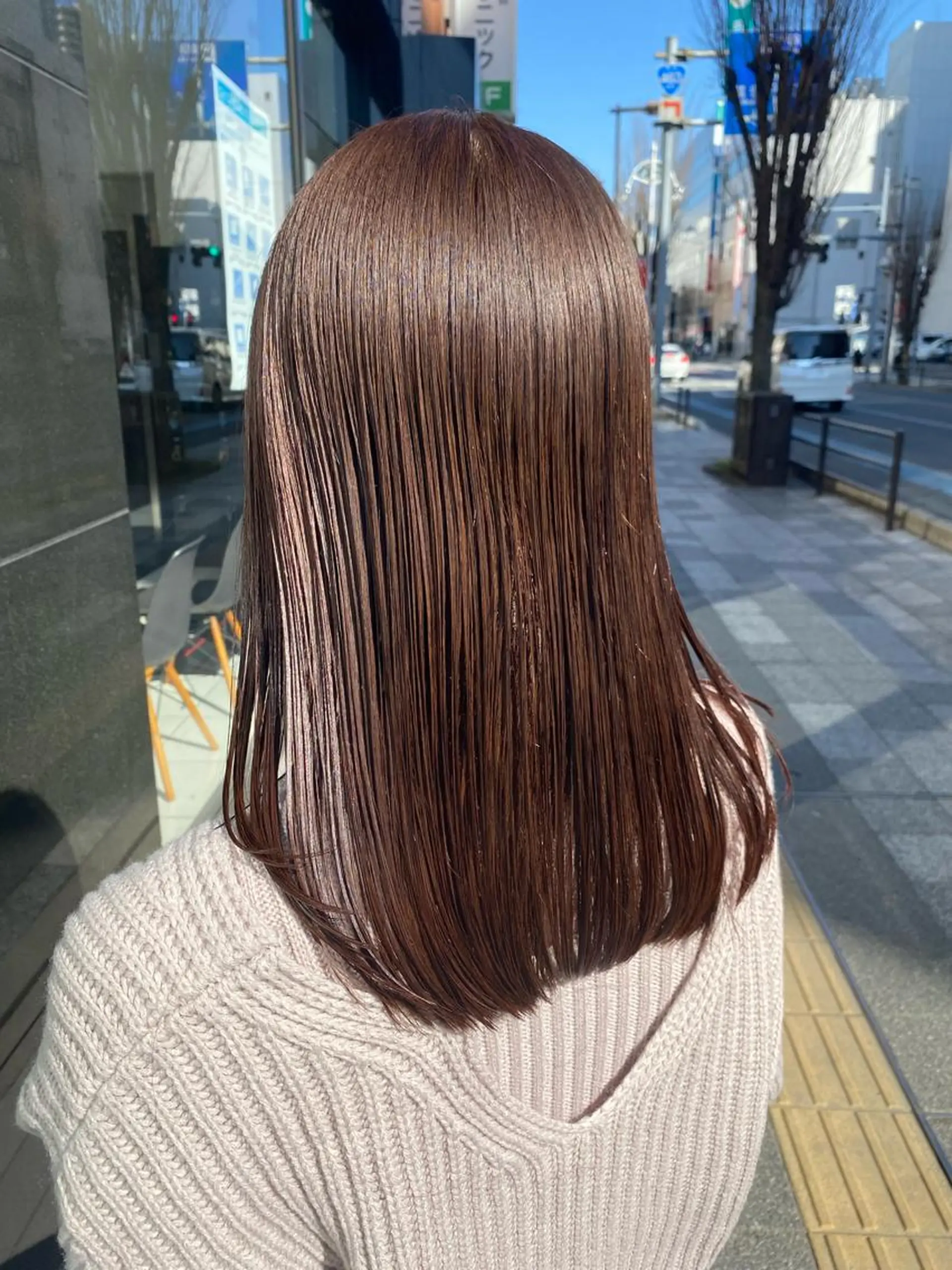 ミディアム YASU🍎CUT 赤系カラー/ヘアケアのヘアスタイル