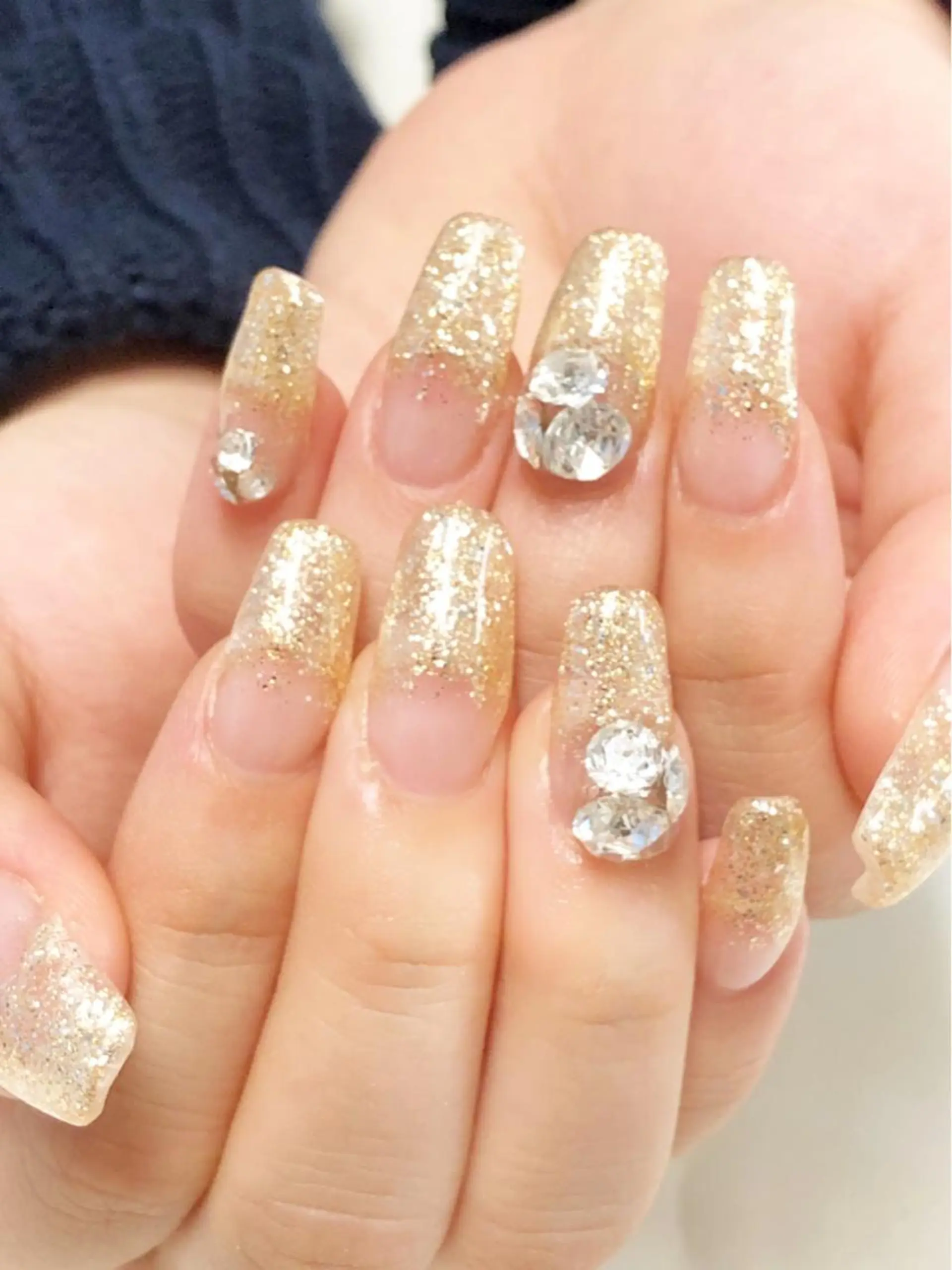 ネイル アートネイル グラデーション ラメ(グリッター) ラメグラデーション スカルプネイル KIREIE NAILSのネイルデザイン