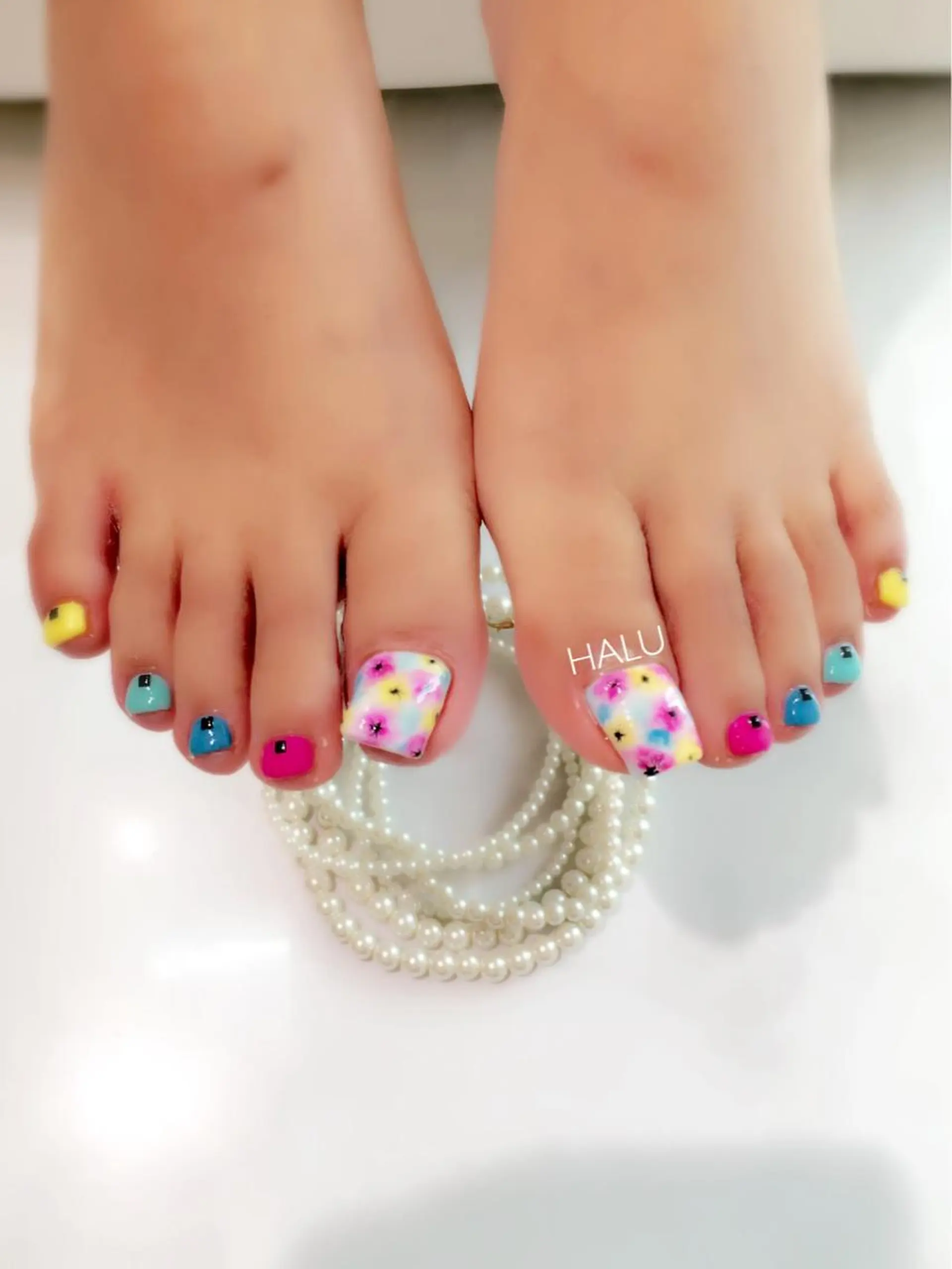 ネイル アートネイル 大理石ネイル(マーブル) シンプルネイル HALU ハルのネイルデザイン