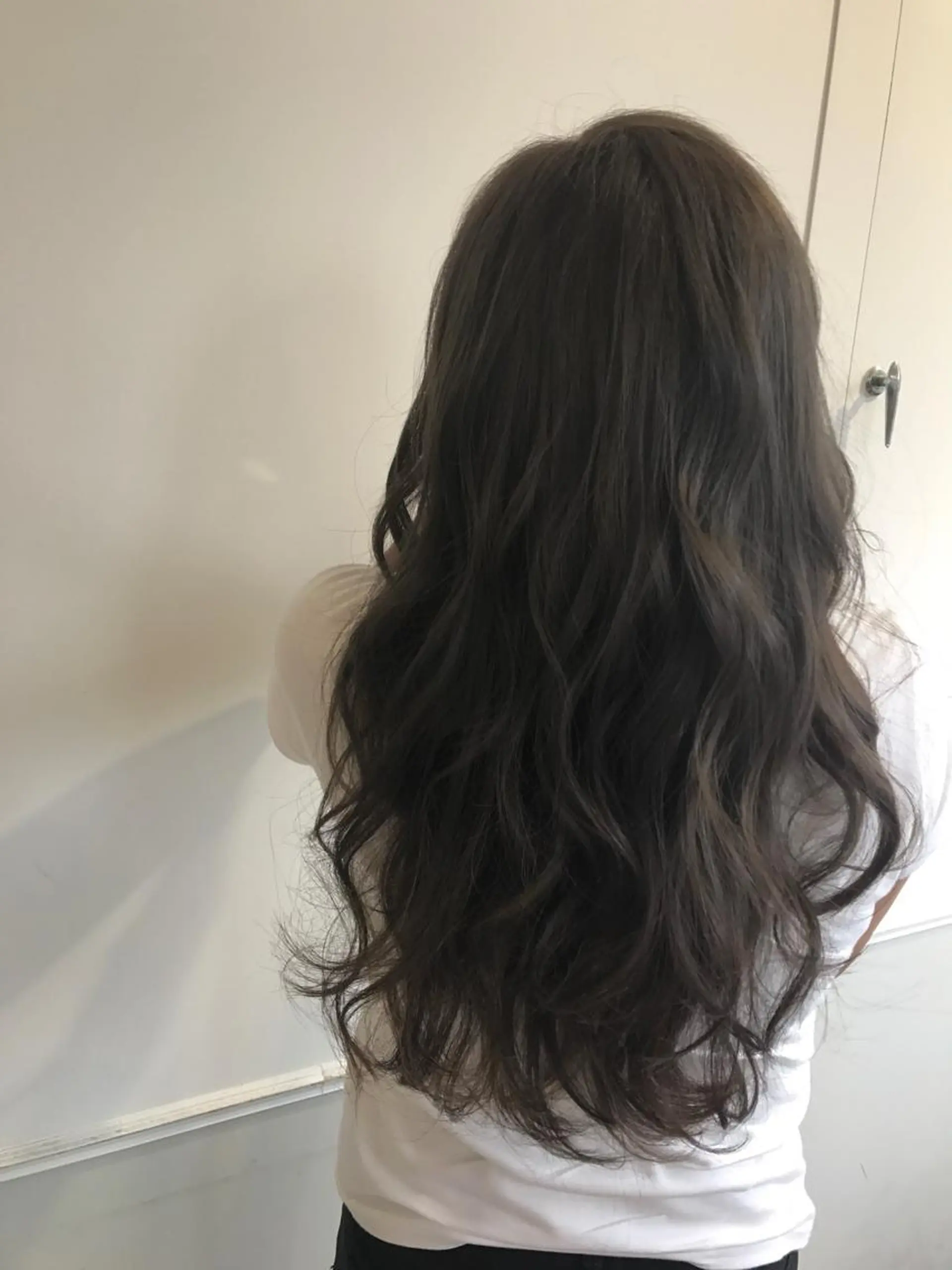 ロング カラー グレージュ ヤマナカ エリカのヘアスタイル