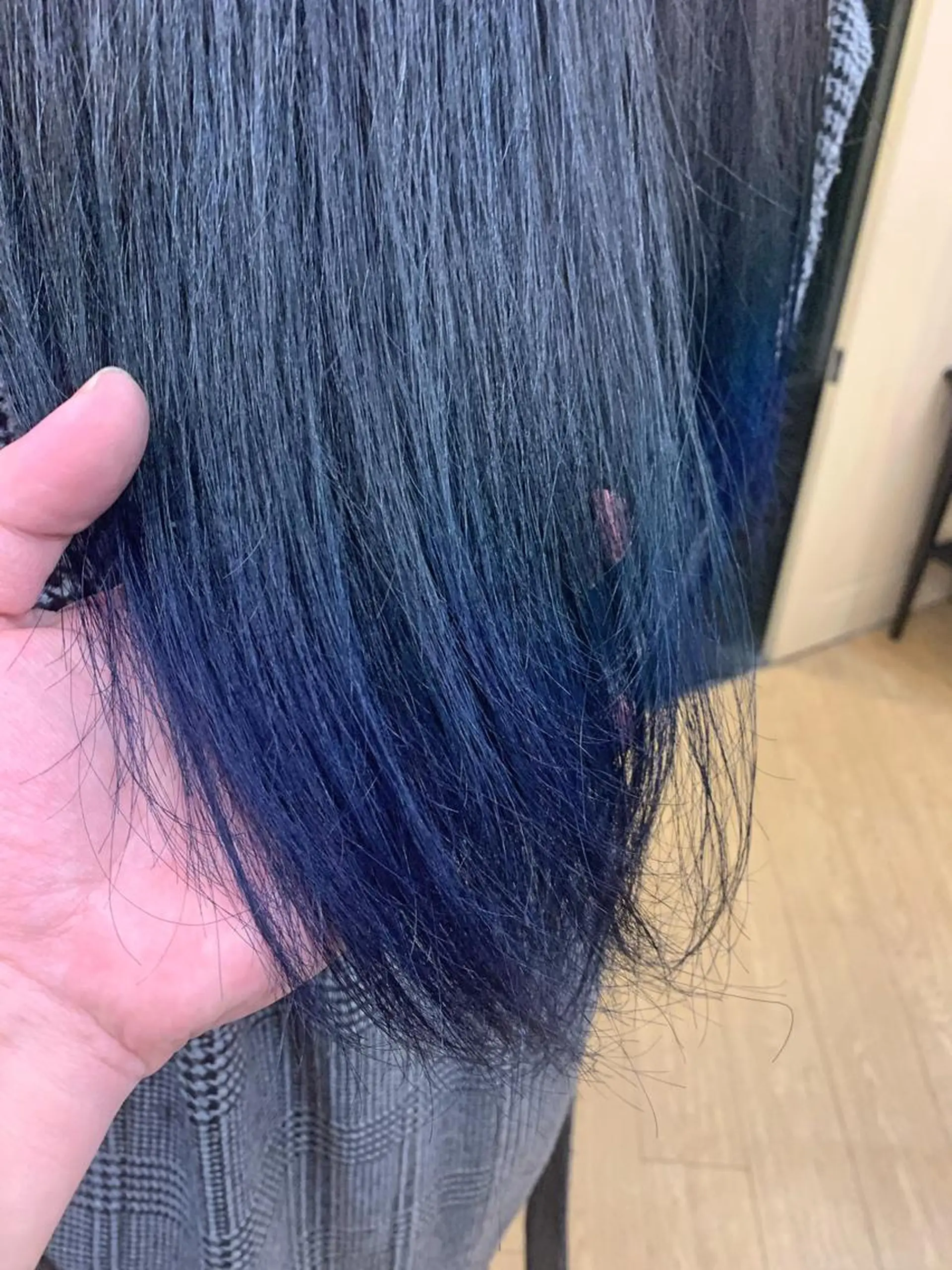 ロング カラー 黒髪 グラデーションカラー ネイビーカラー ヘアカラー Dahlia所属・Dahlia 鈴木のヘアスタイル