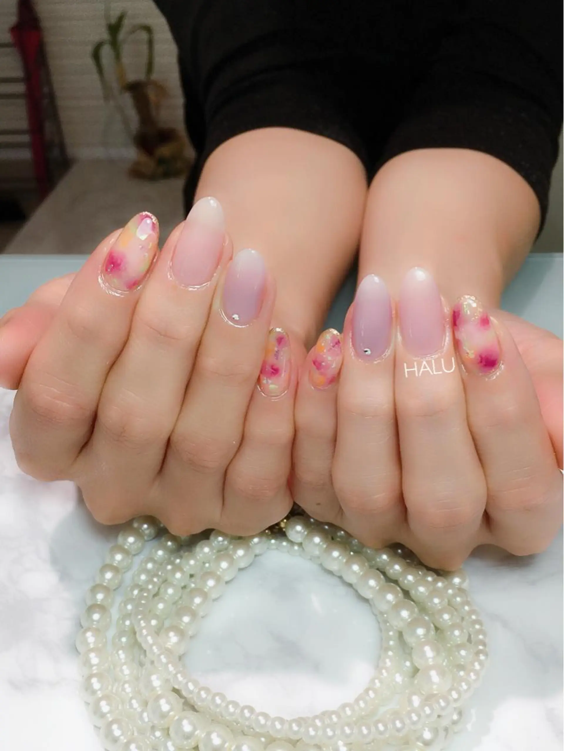 ネイル アートネイル ブルー HALU ハルのネイルデザイン