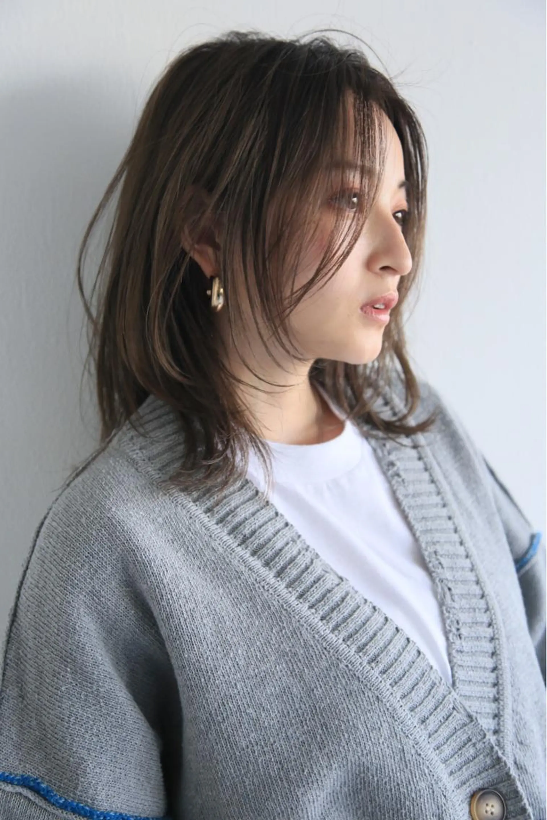 ミディアム カラー 顔まわりレイヤー 顔周りカット レイヤーカット カット トリートメント ナガミネアリサ/ 学芸大学/海外ヘアのヘアスタイル