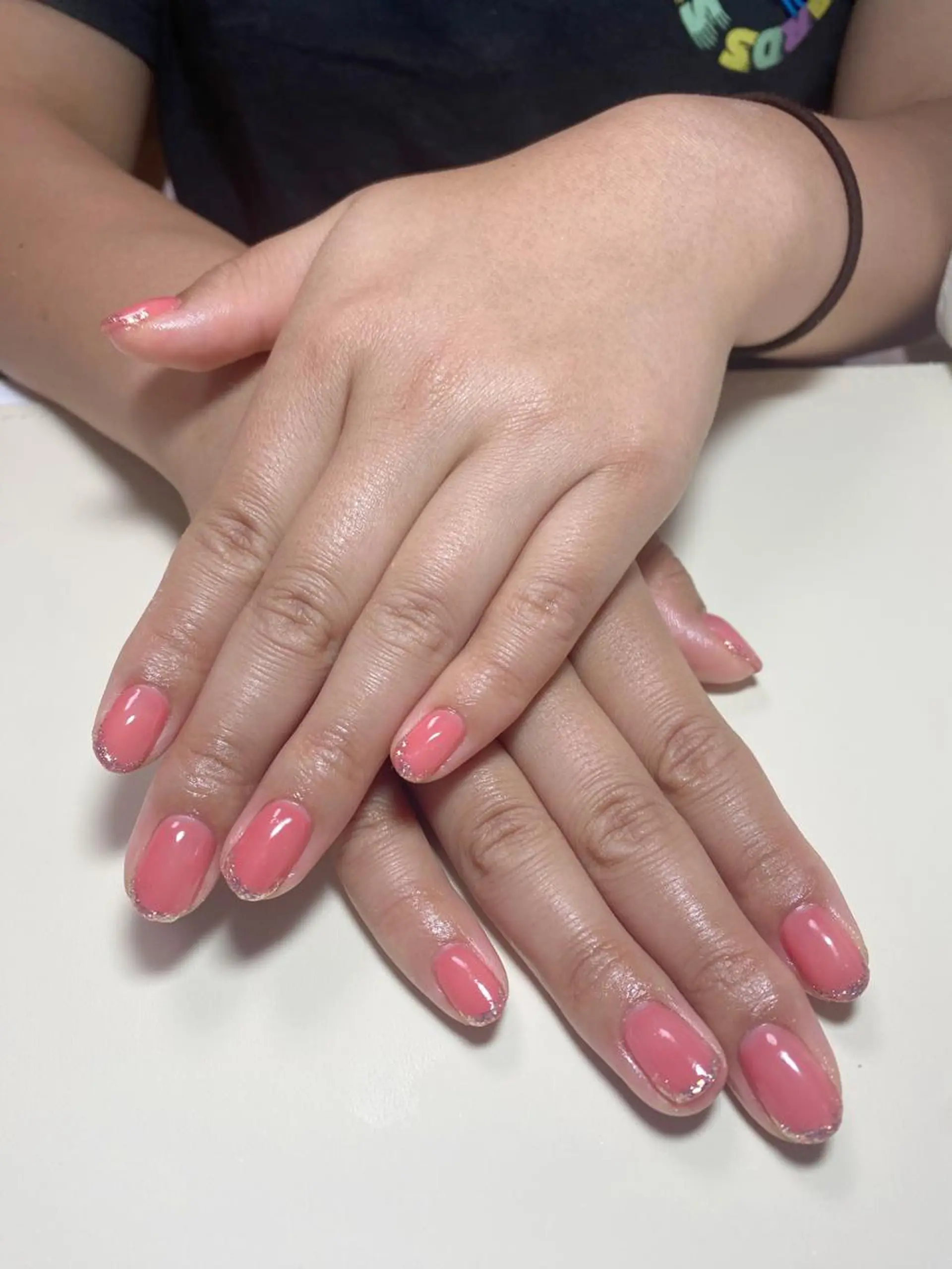 ネイル フレンチネイル ラメ(グリッター) ハンドネイル Nail Salon K 🧸美爪育成のネイルデザイン