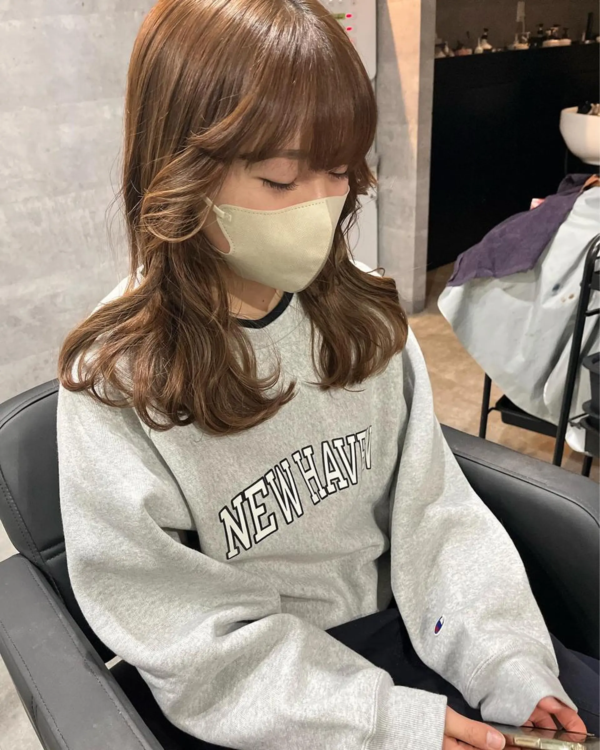 ミディアム カラー ヘアアレンジ ネイル マツエク・マツパ ダブルカラー 新宿のヘアスタイル