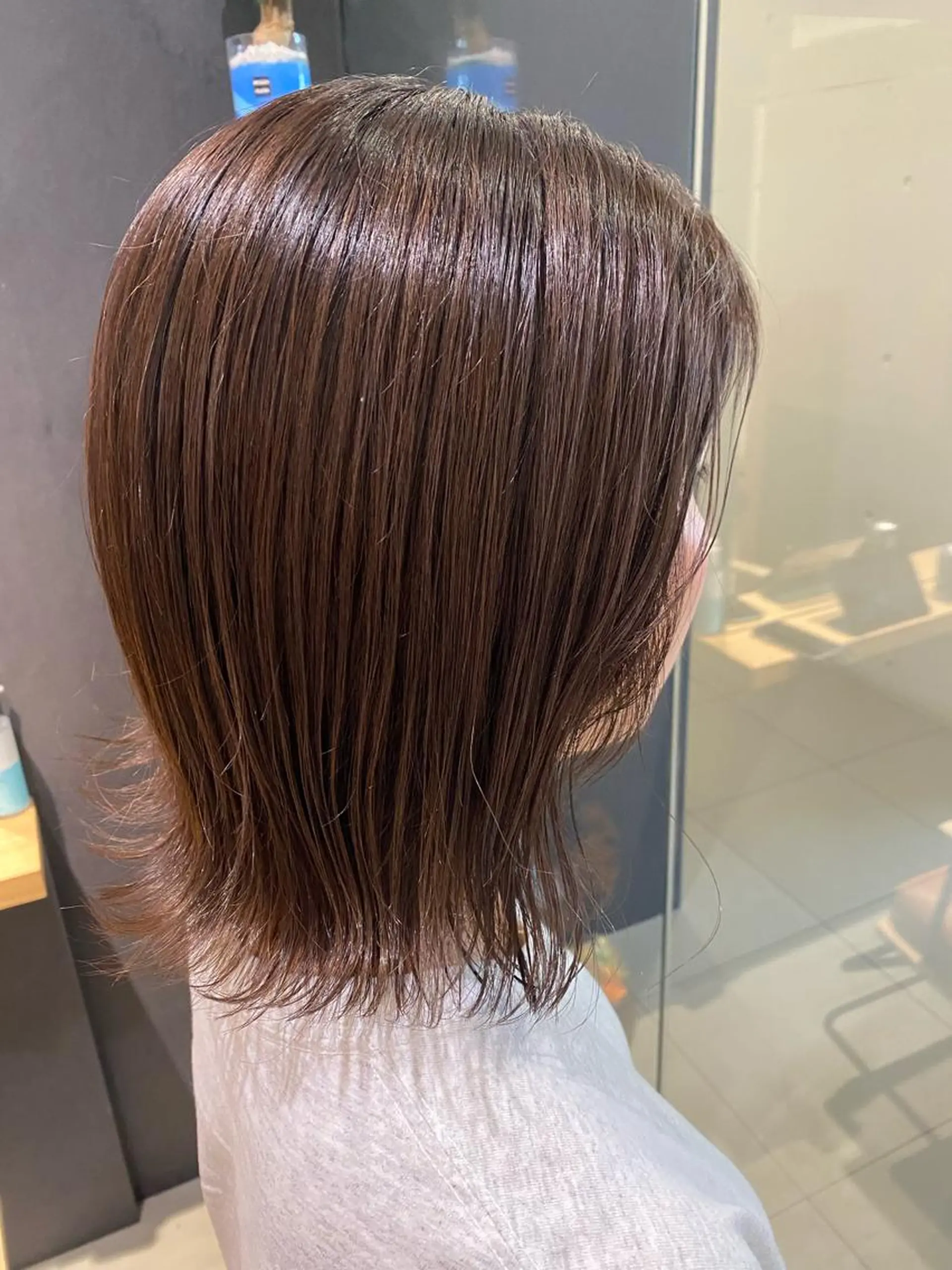 ミディアム カラー カット ヘアカラー トリートメント 田中 アキオのヘアスタイル