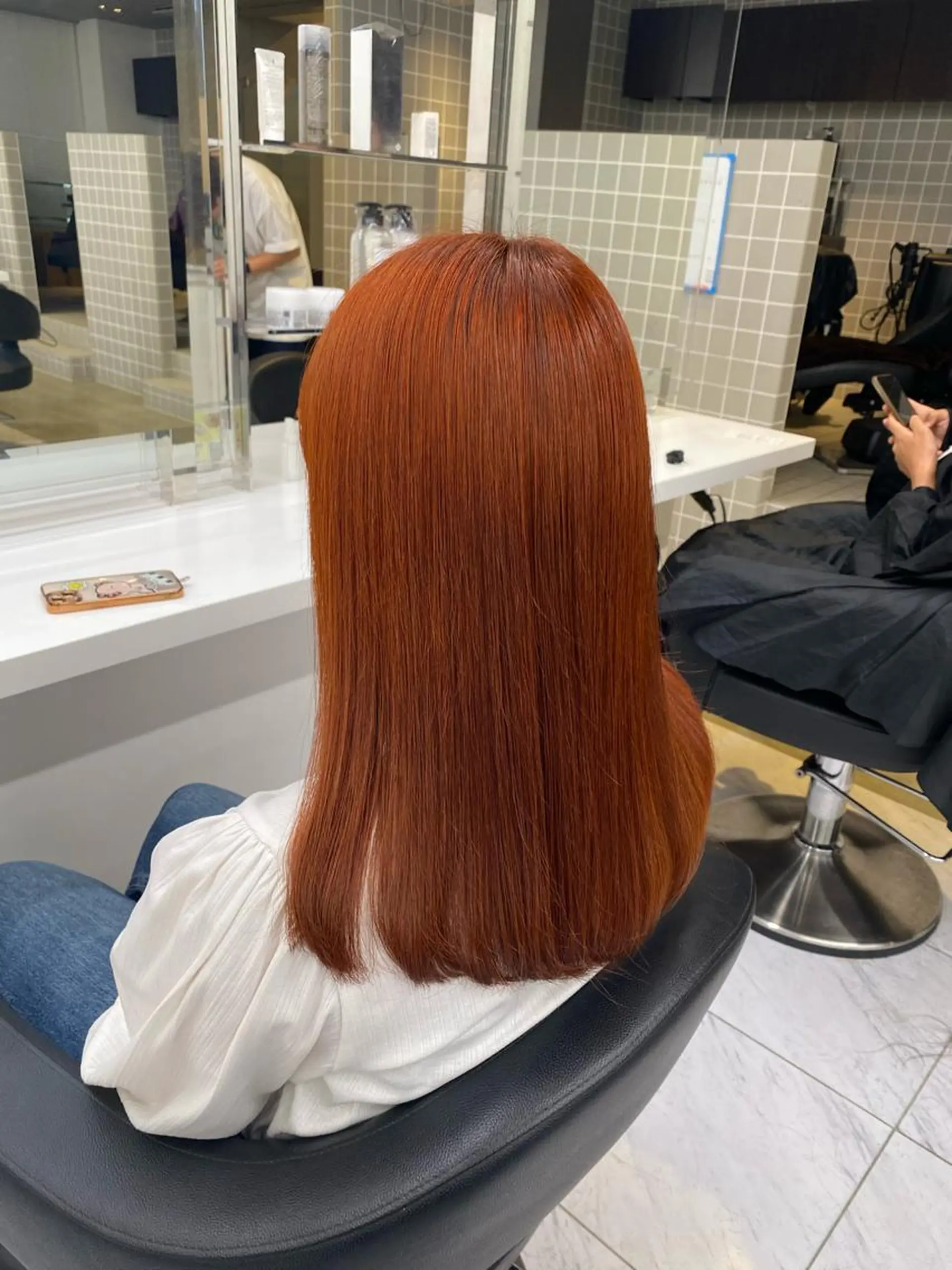 ミディアム カラー ヘアアレンジ キッズ ブリーチ ブリーチなしカラー オレンジ TRUNAIL&EYE所属・TRU Shino🦋のマツエク・マツパデザイン