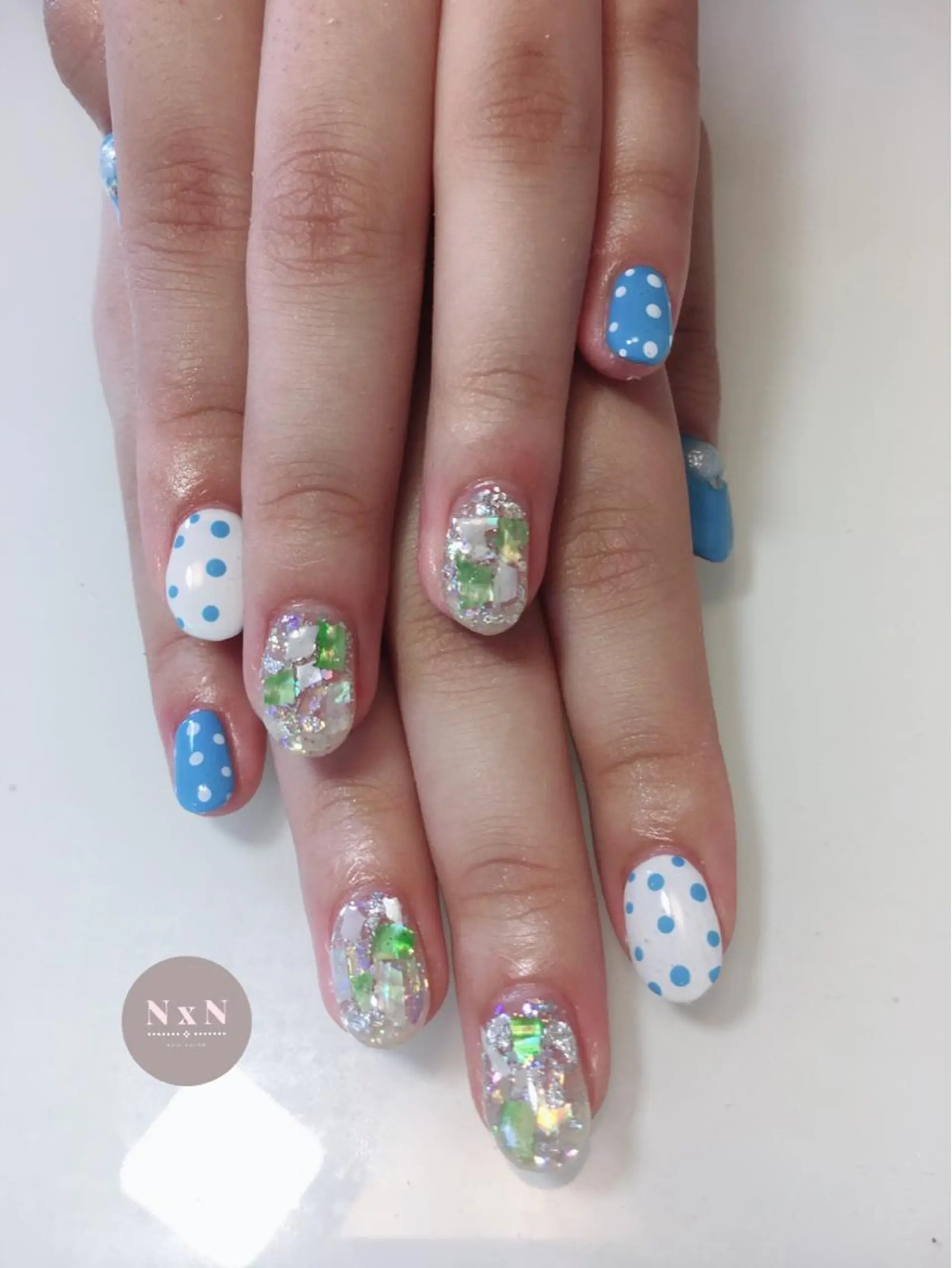 ネイル ドット ジェルネイル ぷっくりネイル 夏ネイル nail salon N×Nのネイルデザイン