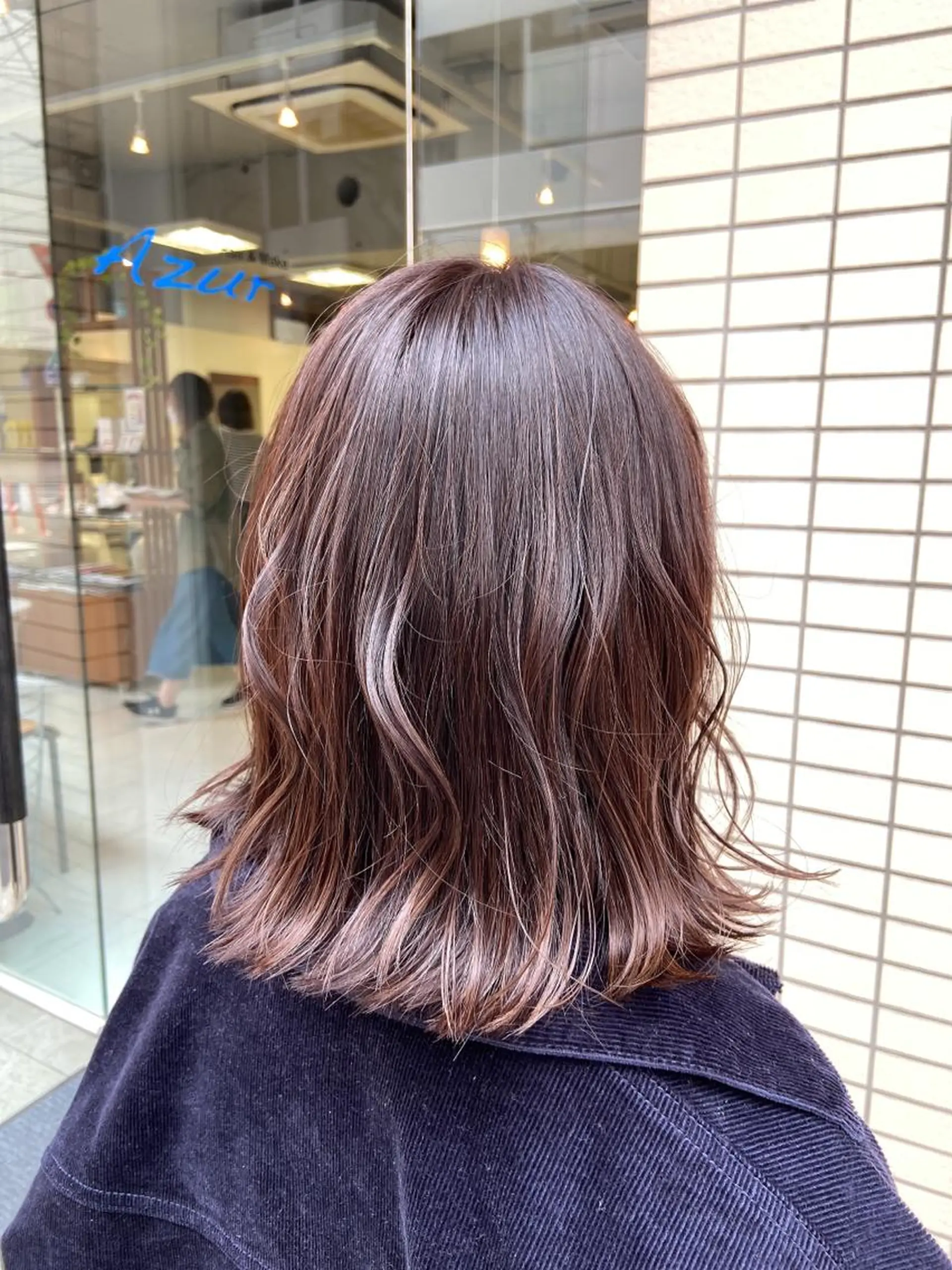 ミディアム カラー アディクシーカラー ブリーチ 透明感カラー パープルカラー カット ヘアカラー トリートメント 菊地 美憂のヘアスタイル