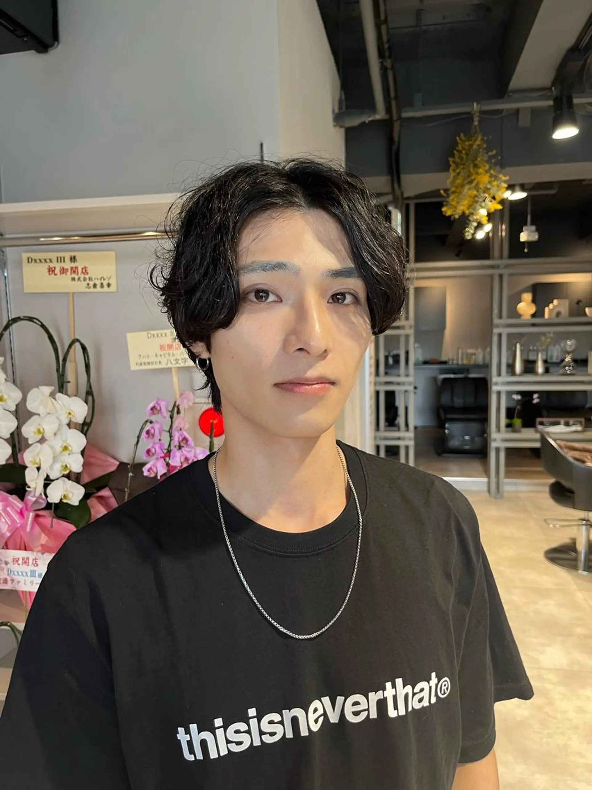 ショート パーマ メンズ ベージュ/グレージュ 恵比寿/丸山陽平のヘアスタイル