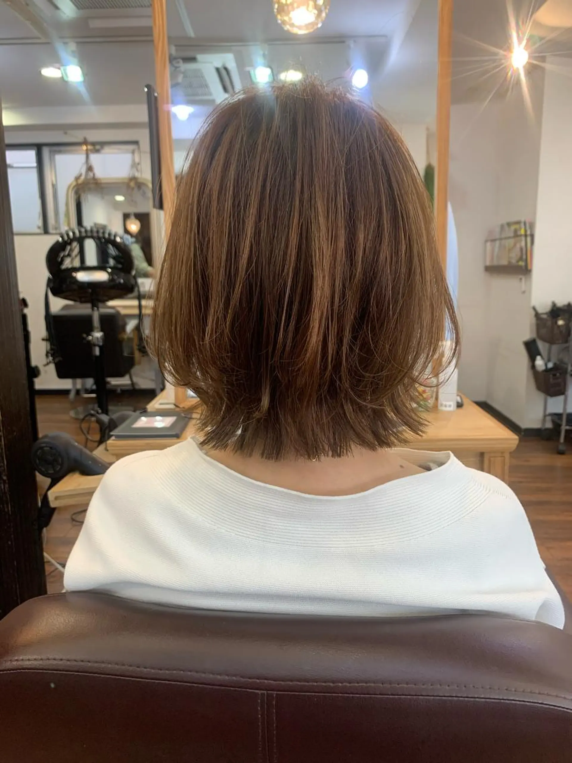 ミディアム 縮毛矯正/ショート/ レイヤー/畑中正敏のヘアスタイル