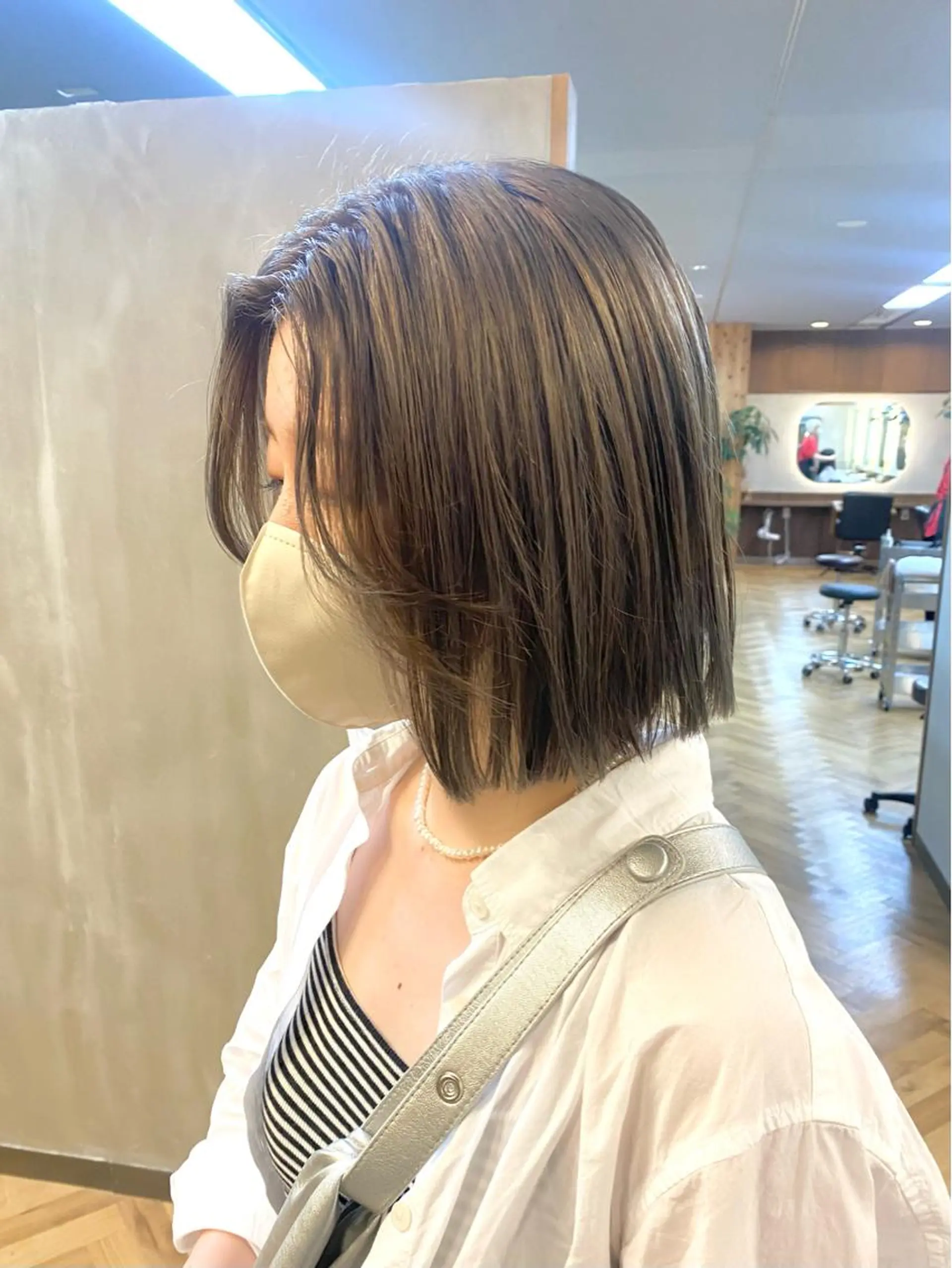 ミディアム カラー 透明感カラー ヘアカラー トリートメント ハル🌸柔色/ ブリーチなし/艶髪のヘアスタイル