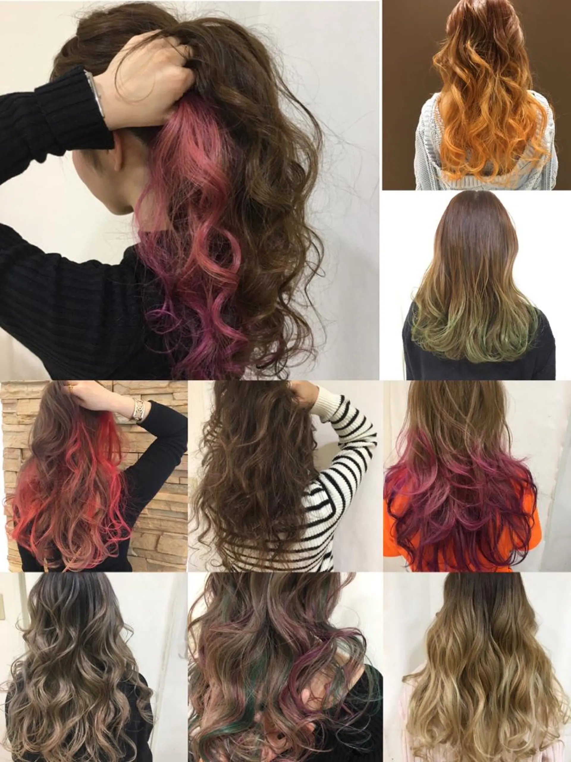 セミロング カラー ヘアアレンジ グラデーションカラー きむえり/髪質改善 /セット/カラーのヘアスタイル