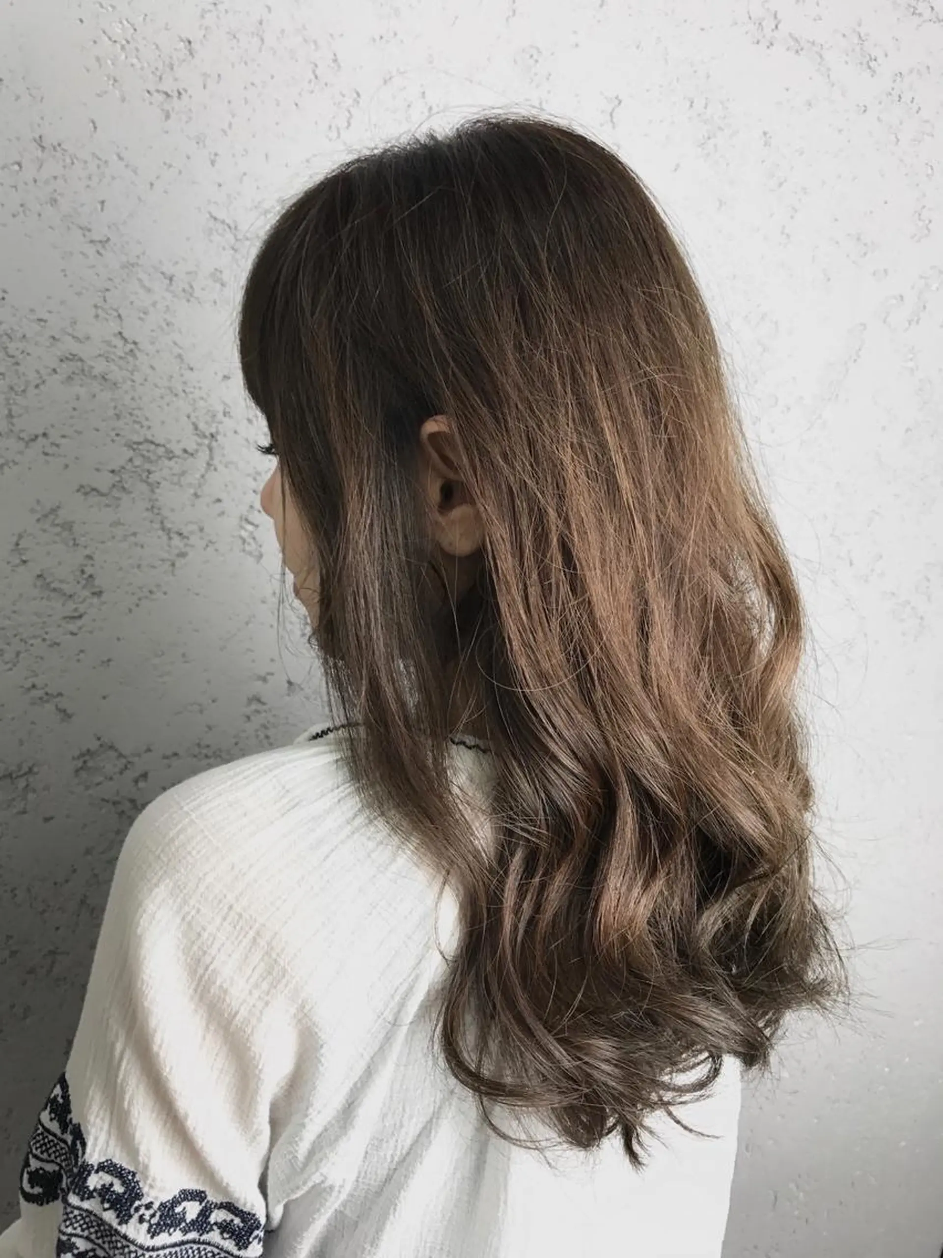 セミロング カラー パーマ ヘアアレンジ 韓国ヘア✨グレージュ カラーasamiのヘアスタイル