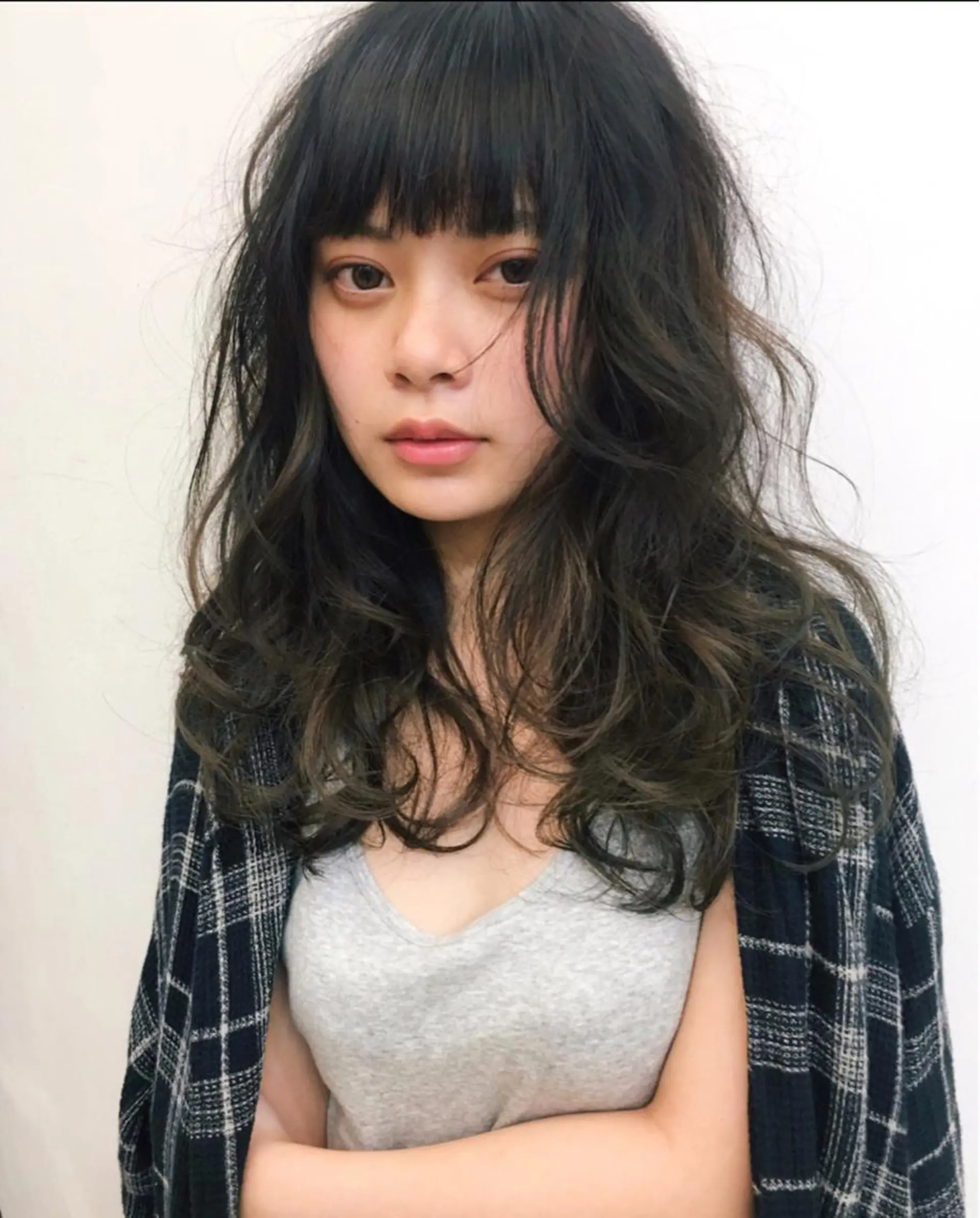 セミロング カラー パーマ セミロングパーマ ハイライトカラー ハイライト カット パーマ 吉川　ミチオ 【SHIKIO】のヘアスタイル