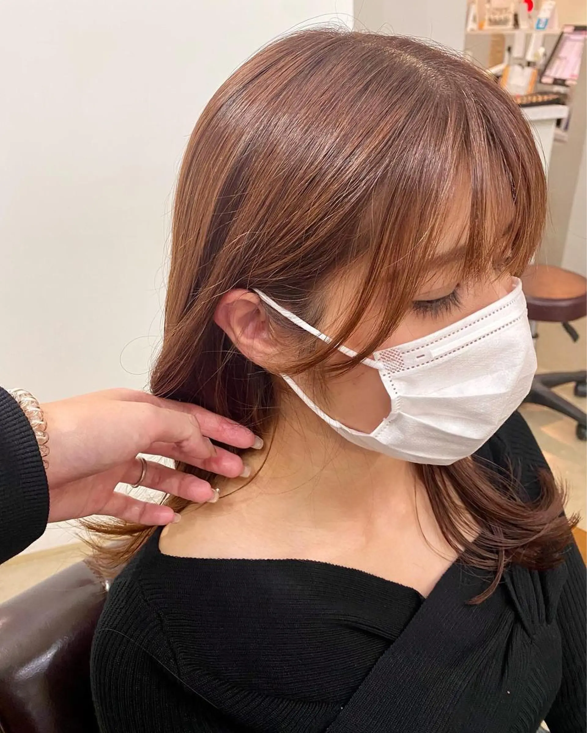セミロング 顔周りカット 小顔カット POCKET  いわき店所属・諸橋 美波のヘアスタイル