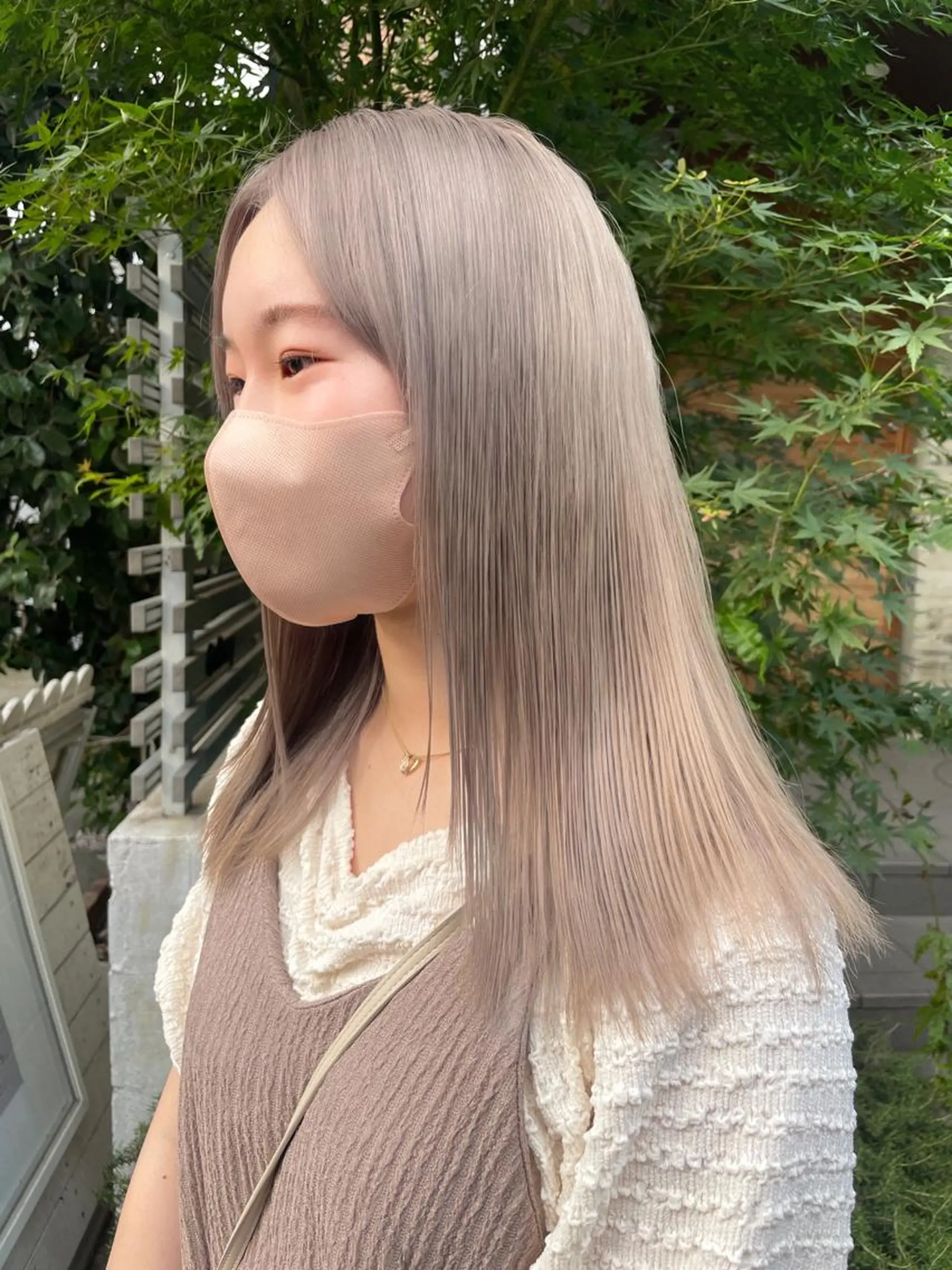 セミロング カラー 顔周りカット× 髪質改善【リョウ】のヘアスタイル