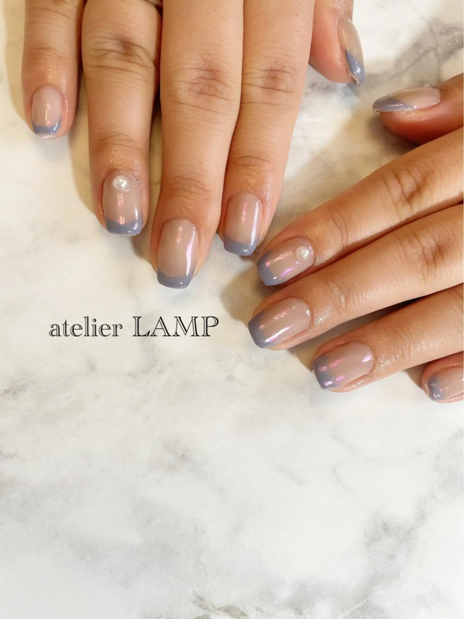 ネイル ブルー フレンチネイル NANA no artのネイルデザイン