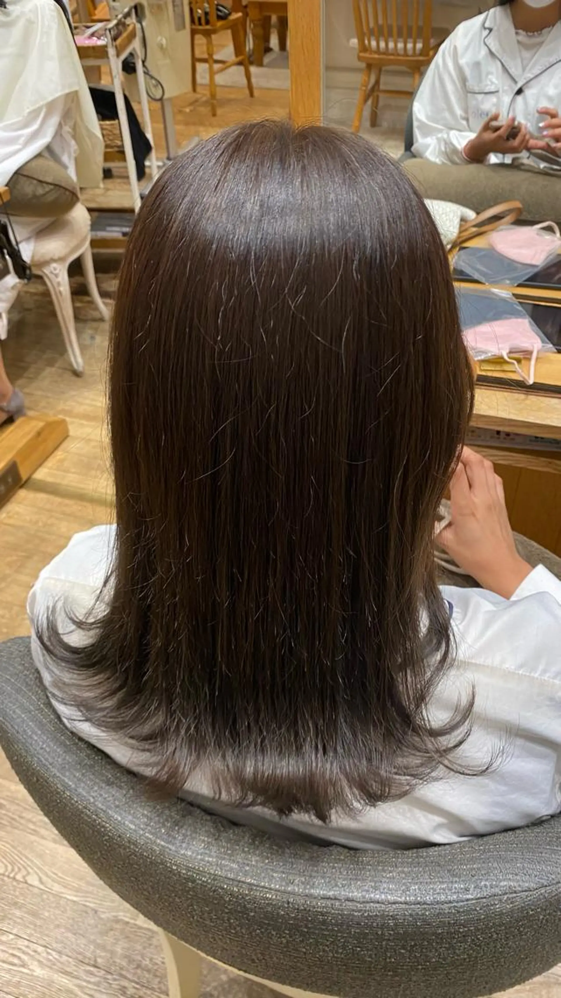 ミディアム カラー ヘアアレンジ 透明感カラー 解田彩奈/ stylistのヘアスタイル