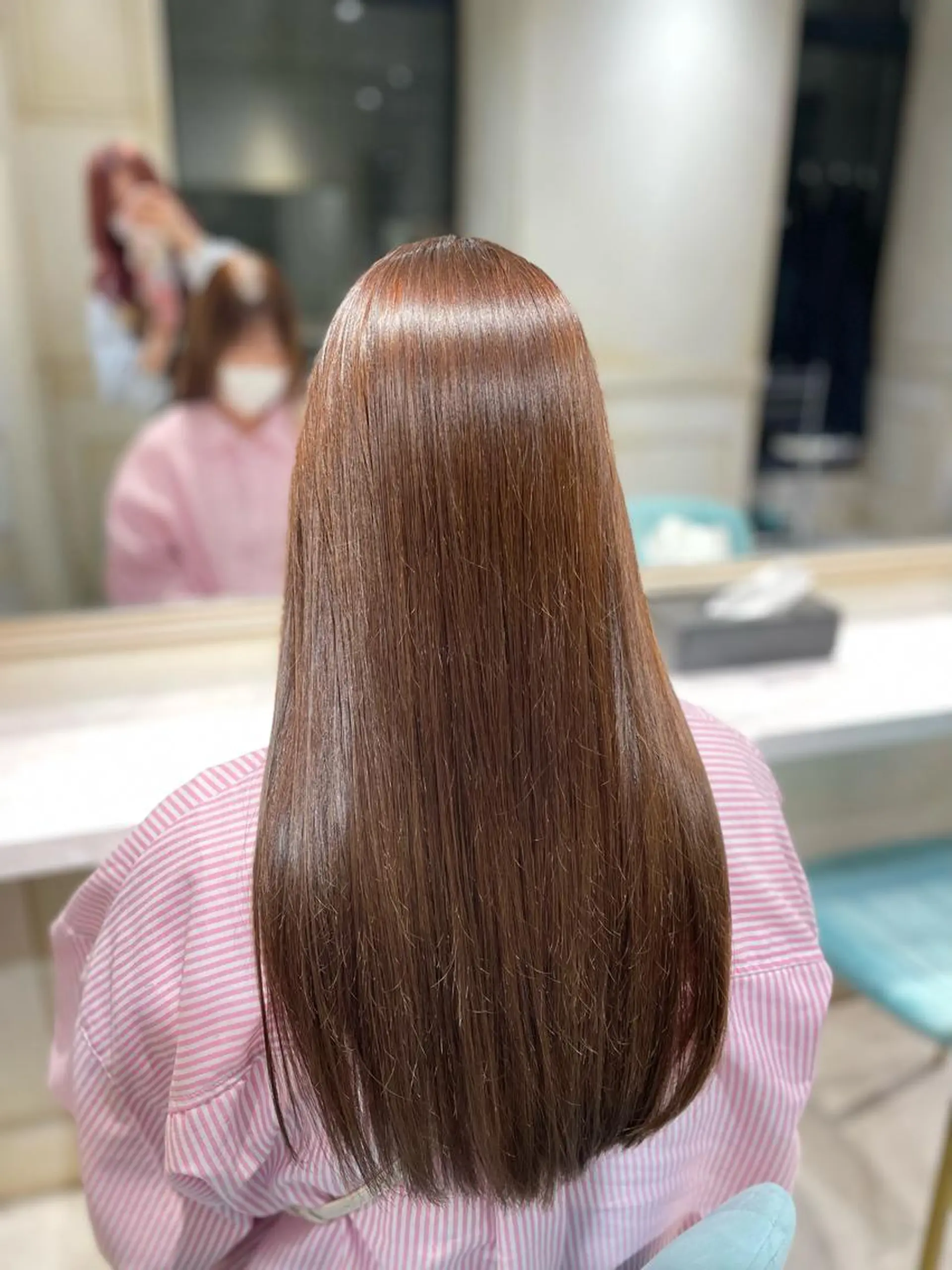 ロング カラー 🌷ピンク/韓国風 暖色カラー ゆい🌷のヘアスタイル