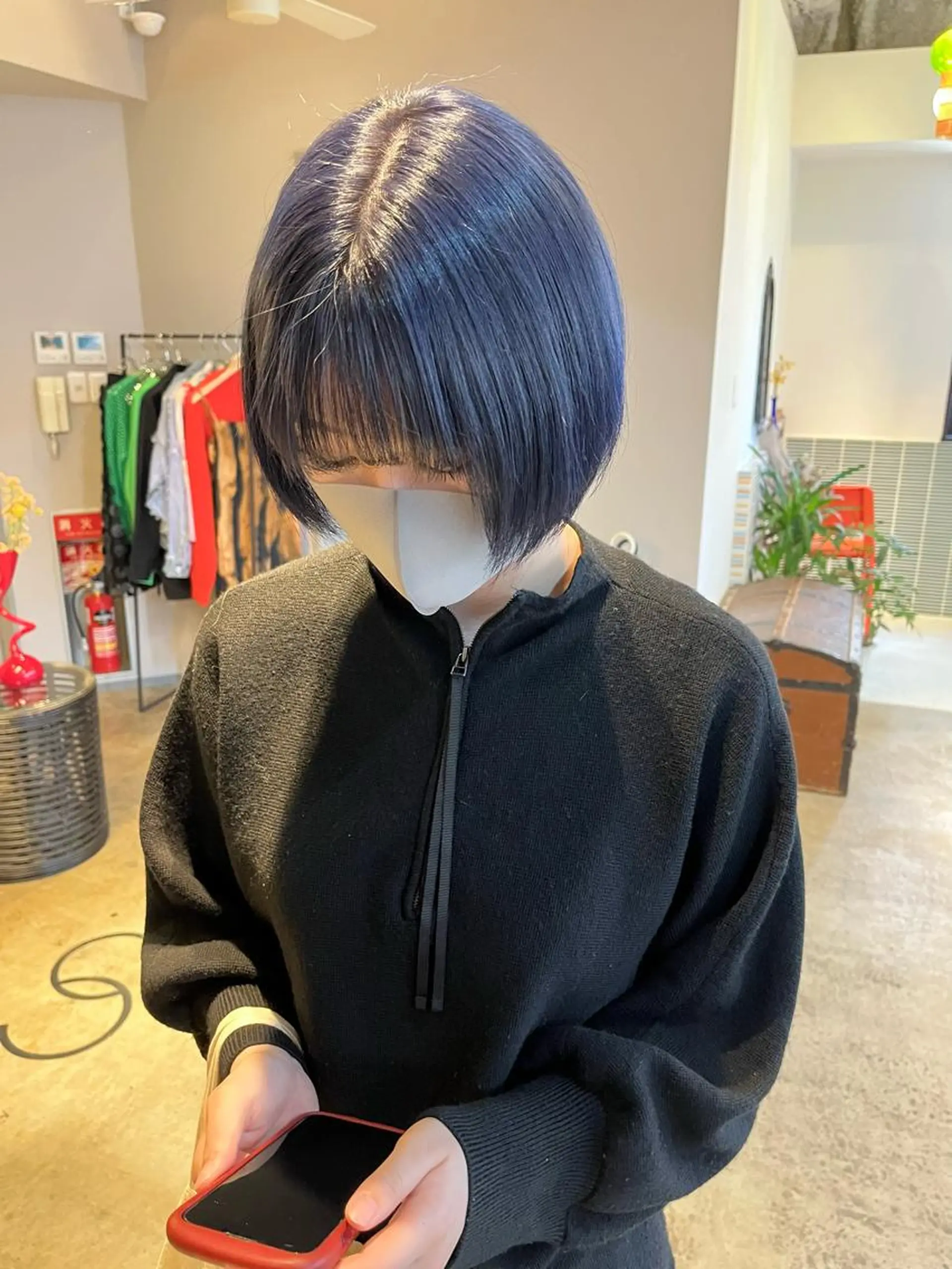 ショート カラー ブリーチ ブルーカラー 韓国風ヘア ヘアカラー トリートメント 🩷ハイトーン透明感 レイヤー🩷ユリカのヘアスタイル