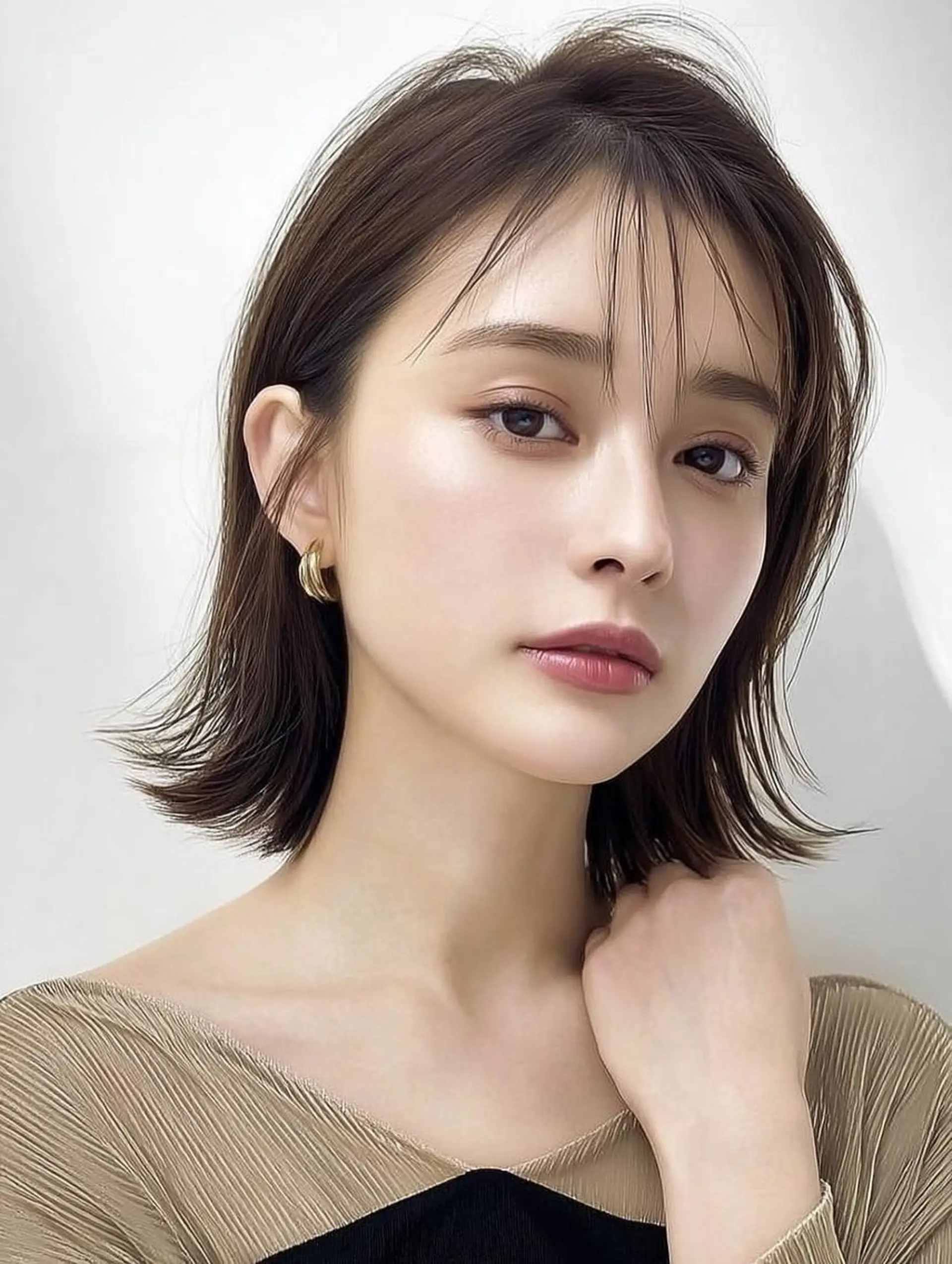 ミディアム ボブ 髪質改善 似合わせカット 小顔カット カット ヘアカラー IKU ミニボブ名古屋のヘアスタイル