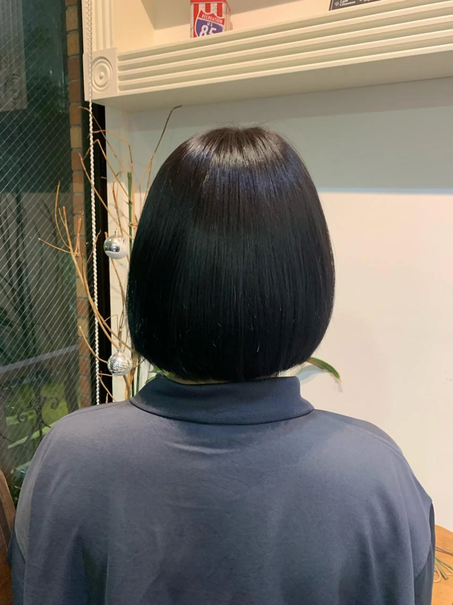 ショート カラー ヘアアレンジ 黒髪 ブルーカラー ブルーブラック ヘアカラー トリートメント ヘアセット 金子 廉のヘアスタイル