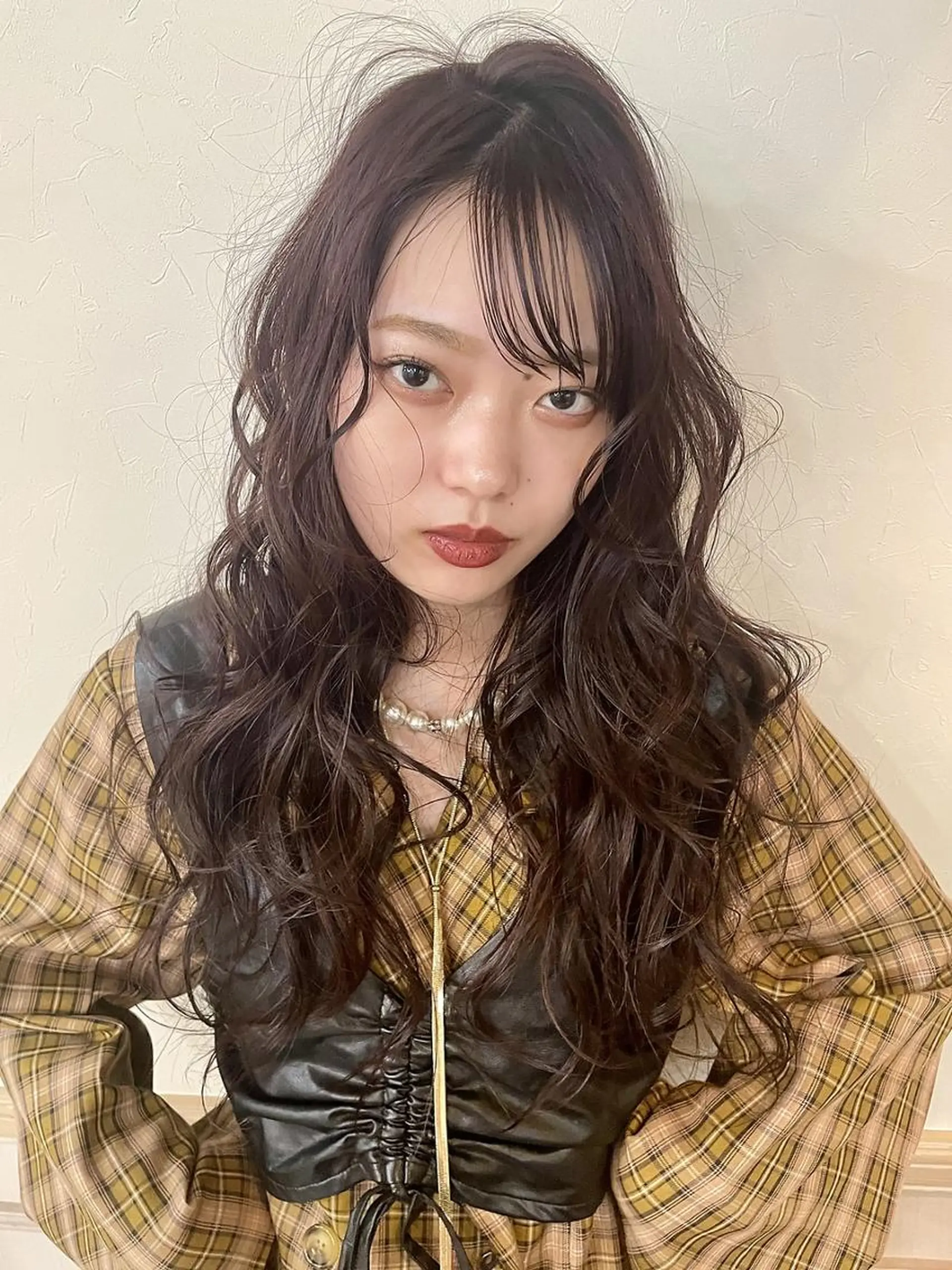 ロング パーマ カット パーマ 松本/艶カラー/ ブリーチ/村岡 彩優のヘアスタイル