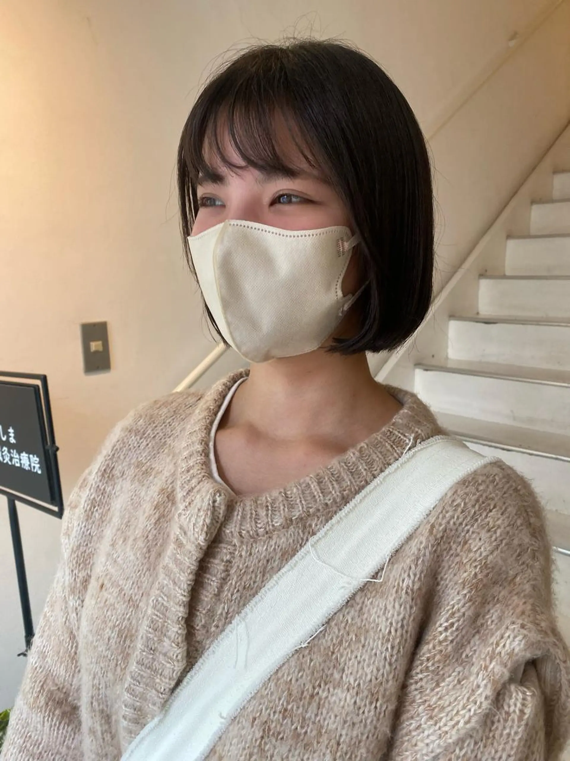 ミディアム ボブ カット アオイ🩵暖色 /まろやかカラーのヘアスタイル