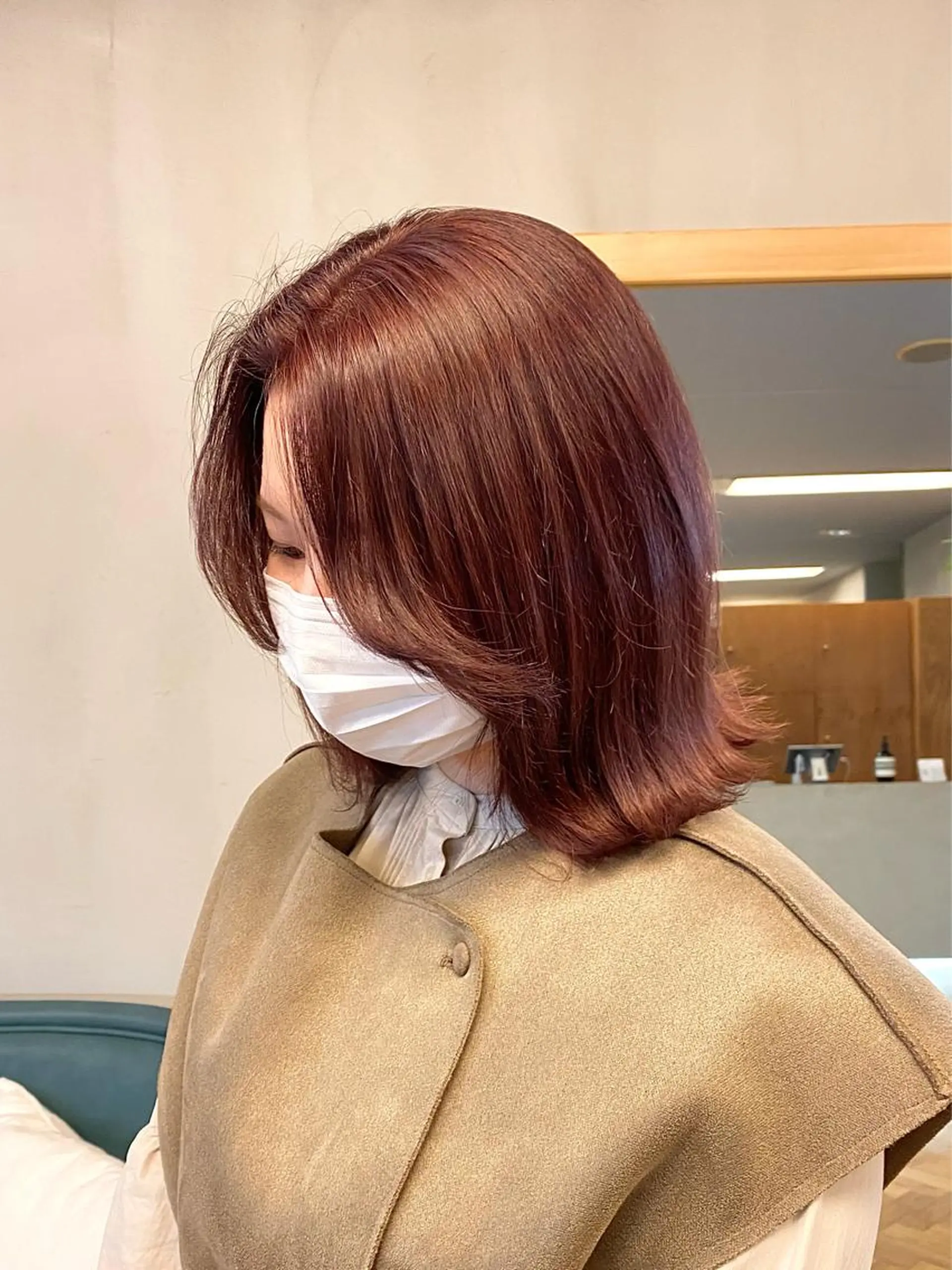 ミディアム カラー ハル🌸柔色/ ブリーチなし/艶髪のヘアスタイル