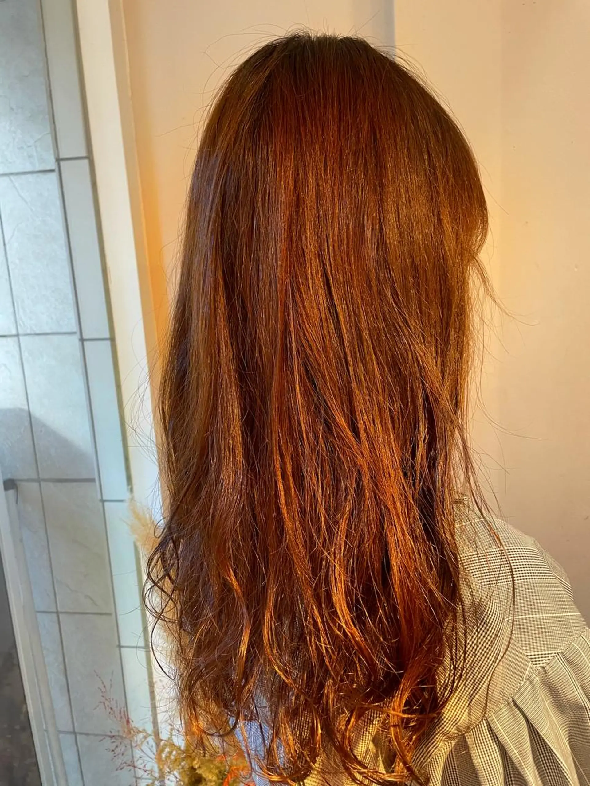 セミロング オレンジブラウン カット ヘアカラー トリートメント ★糀谷 敬大のヘアスタイル