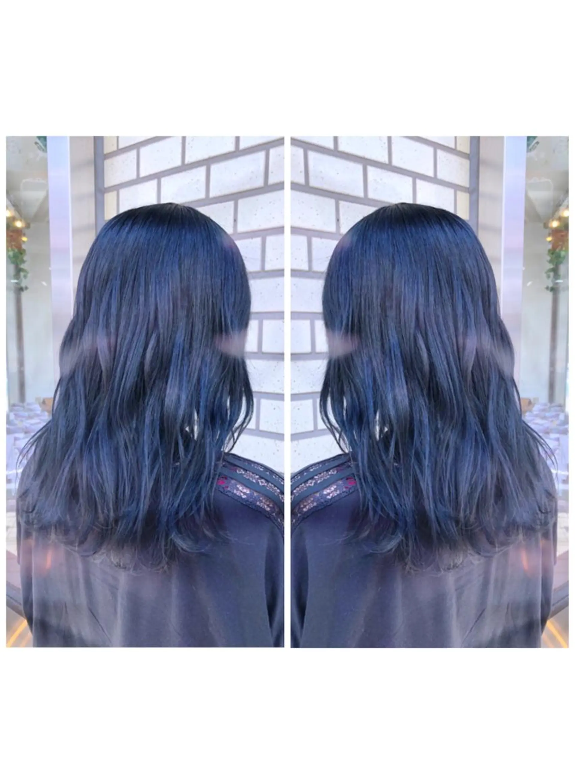 ロング カラー 黒髪 ブルーカラー ブルーブラック ネイビーカラー ヘアカラー ブリーチ/髪質改善 🍊店長MASAKiのヘアスタイル