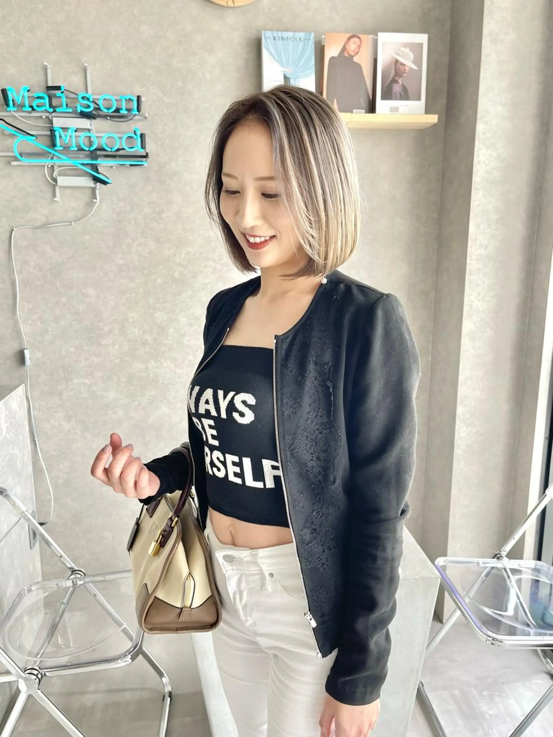 ミディアム カラー ヘアカラー トリートメント mood tatemachiのヘアスタイル