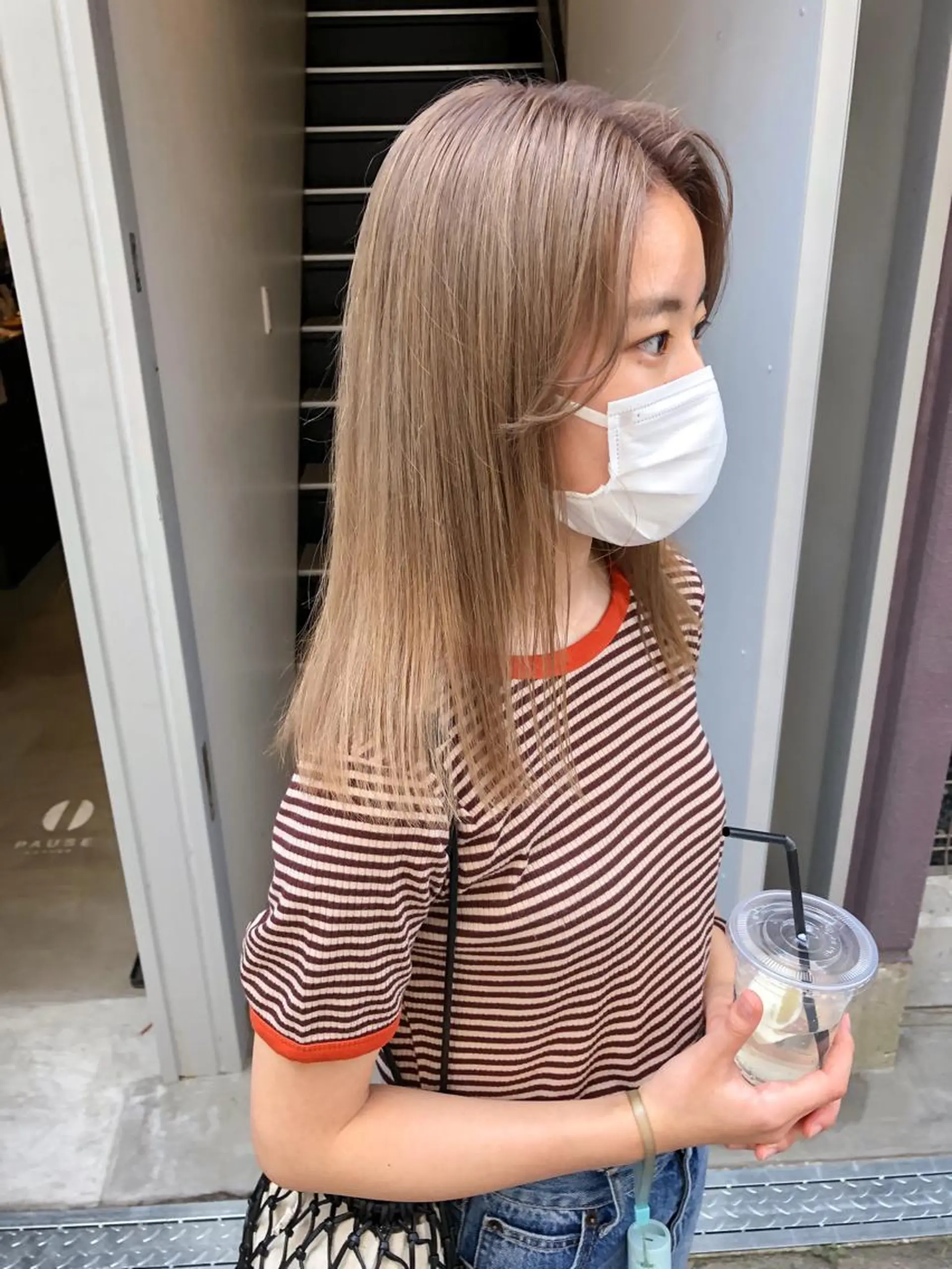 ミディアム カラー ブリーチ カット ヘアカラー wカラー 指名No1かけるのヘアスタイル