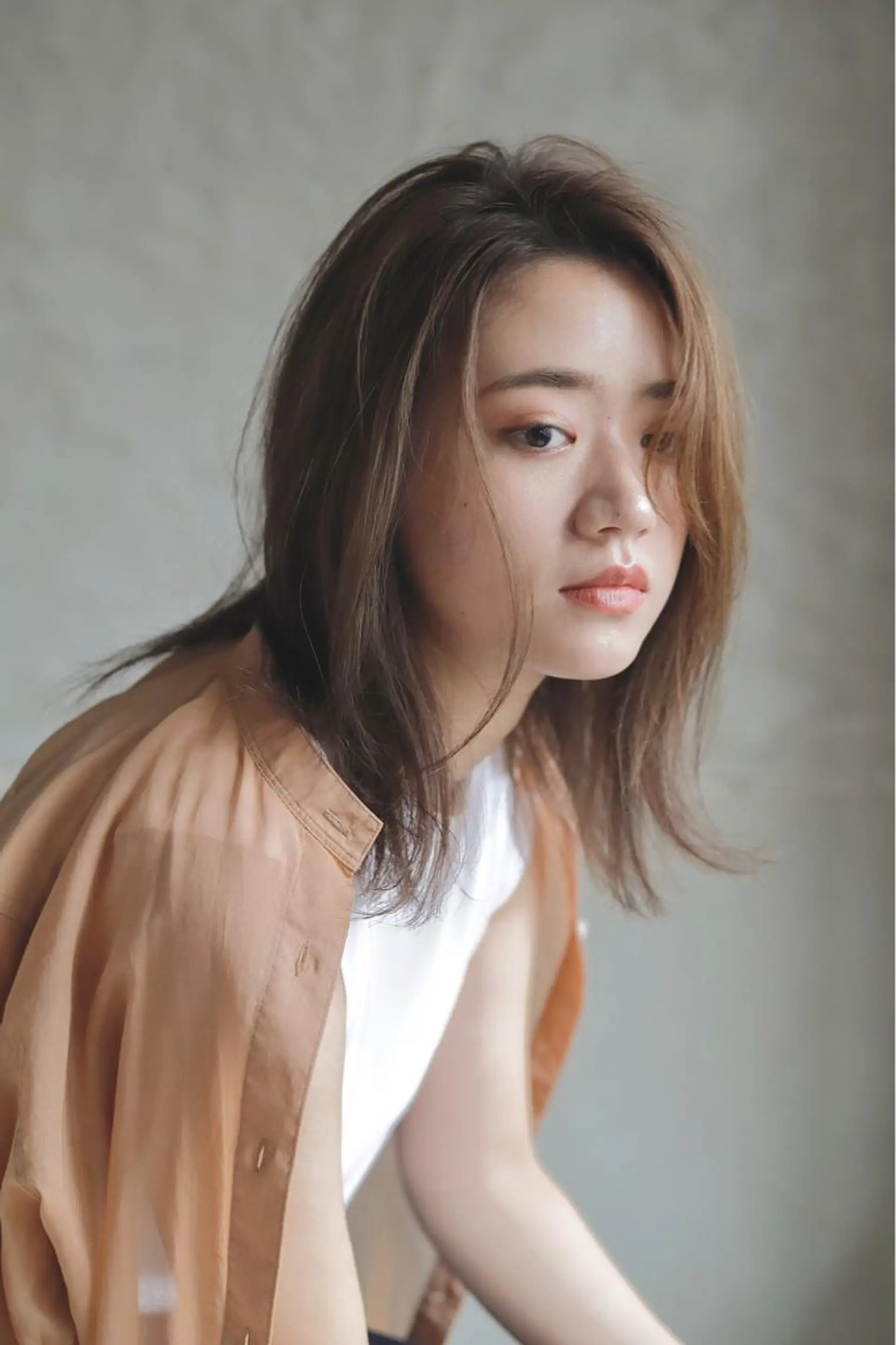 セミロング カット ヘアカラー トリートメント 落合 妙佳のヘアスタイル