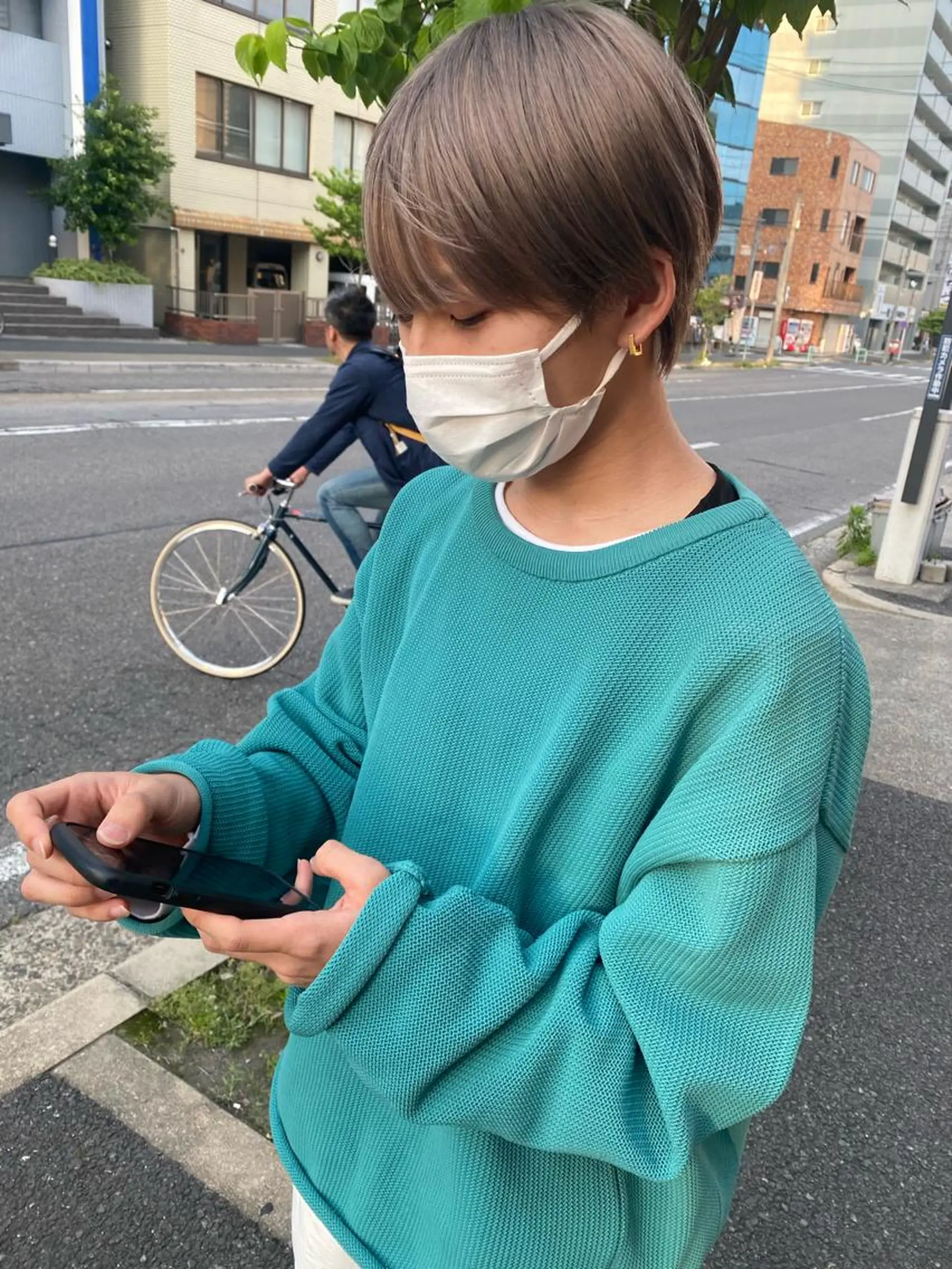 ショート カラー メンズ メンズブリーチ ブリーチ 透明感カラー グレージュ 🍀透明感抜群🍀/ ハイトーンカラーのヘアスタイル