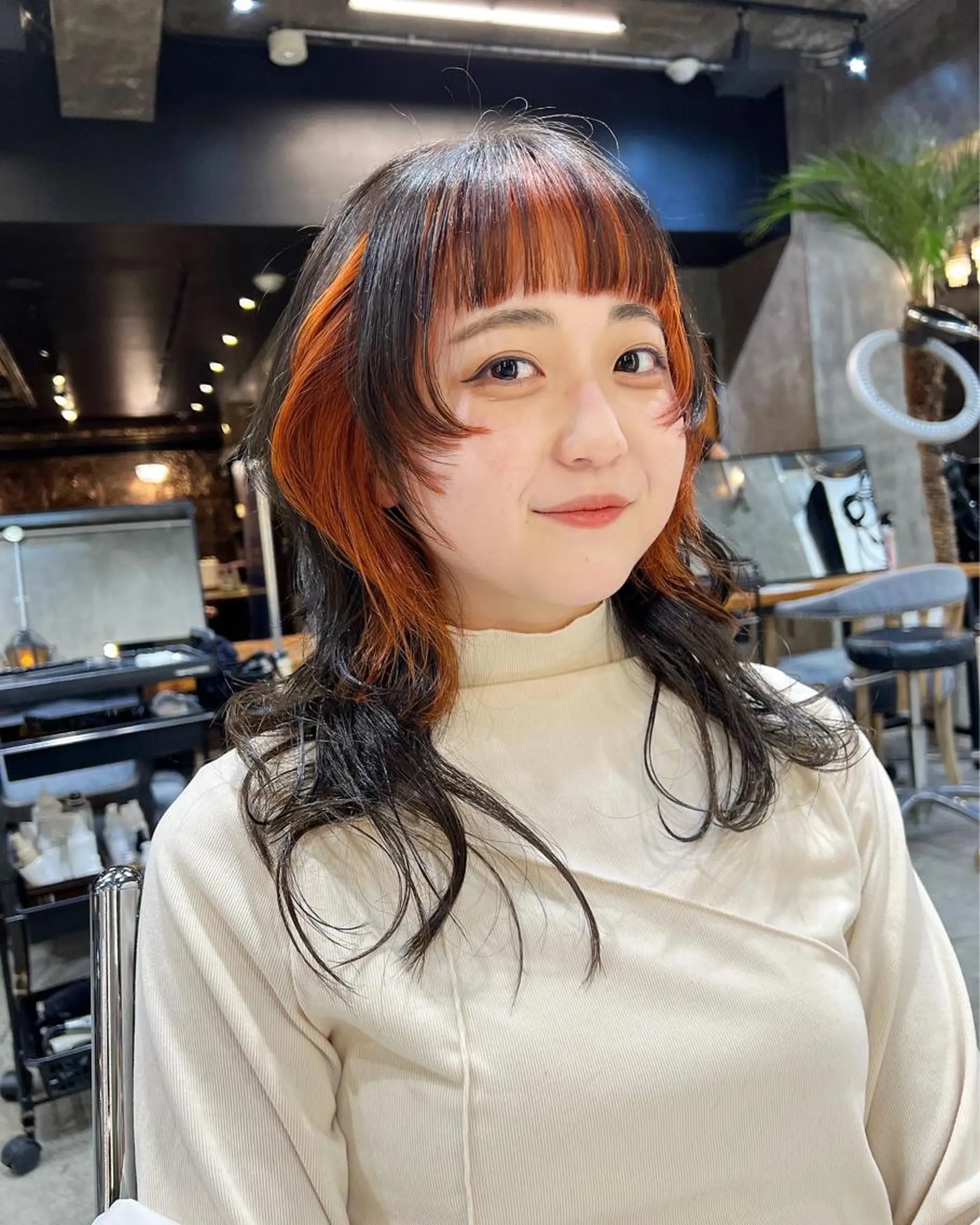 ミディアム カラー haco＋所属・圧倒的デザイン力 店長🎨RENAのヘアスタイル