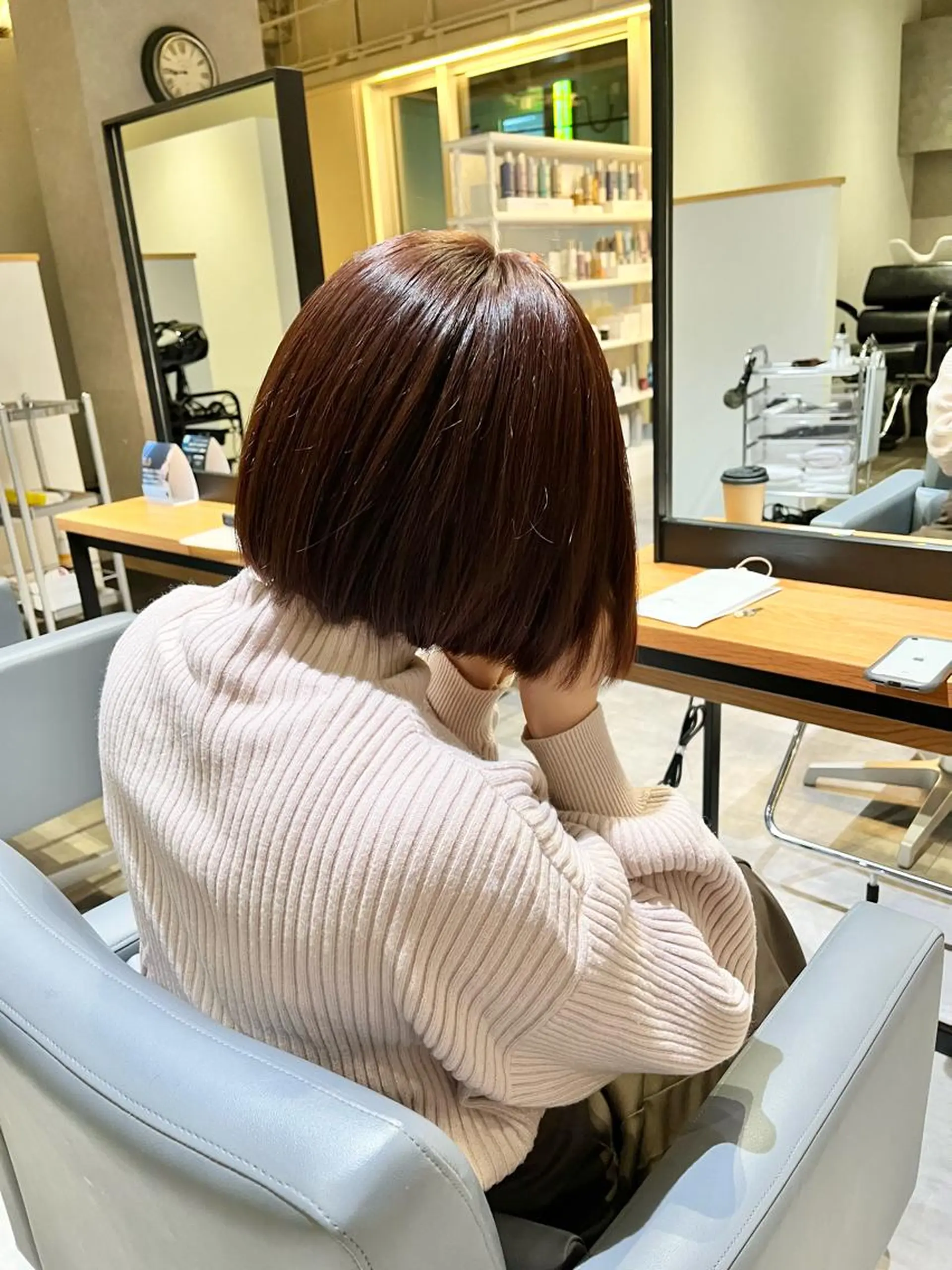 ショート カラー 切りっぱなしボブ ブラウンカラー 透明感カラー イルミナカラー ピンクカラー カット ヘアカラー ショート/パーマ/ カラー/FUKOのヘアスタイル