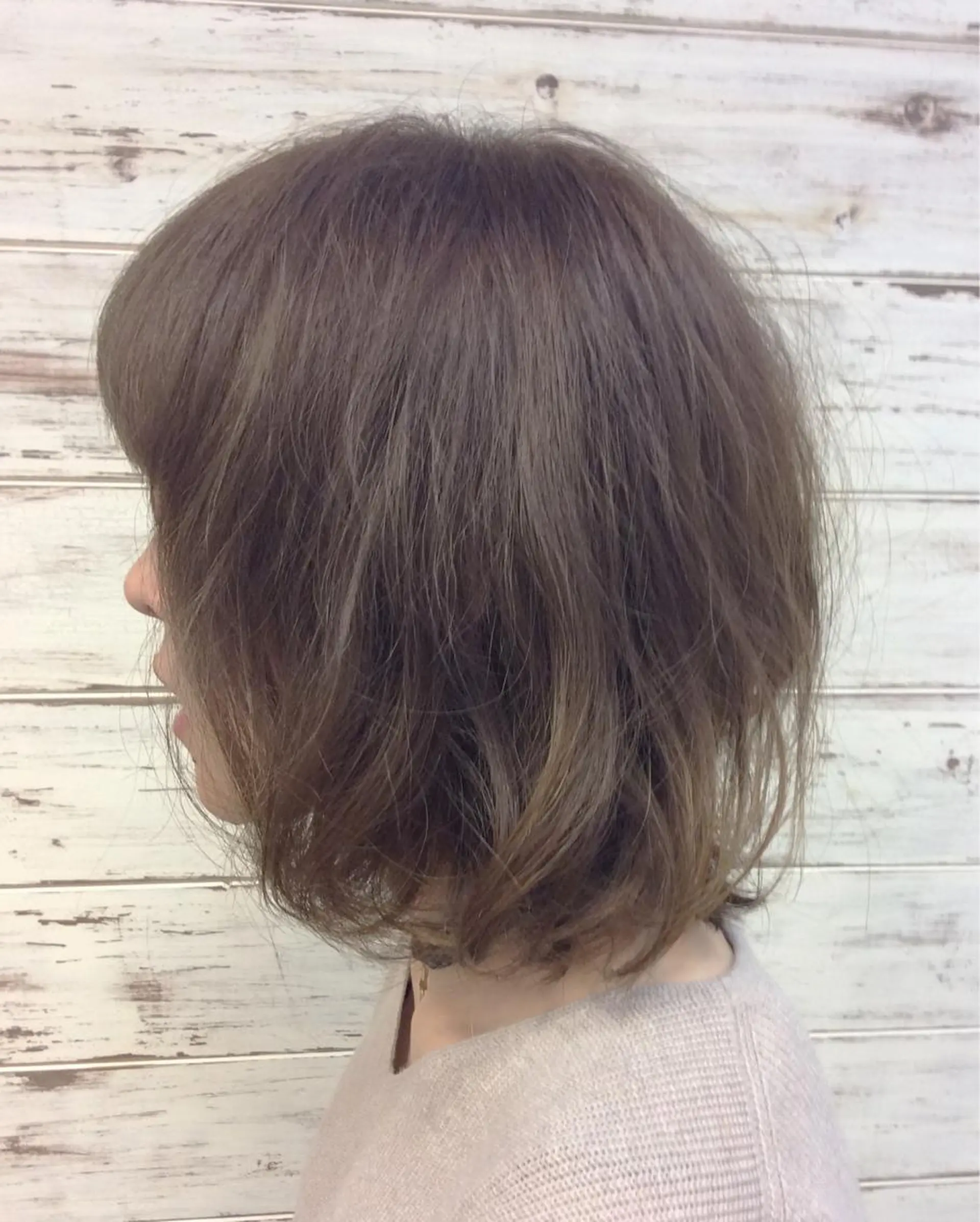 ミディアム カラー 透明感カラー グレージュ ハイライトカラー カーキグレージュ ハイライト 日比 貴大/ minim hairのヘアスタイル