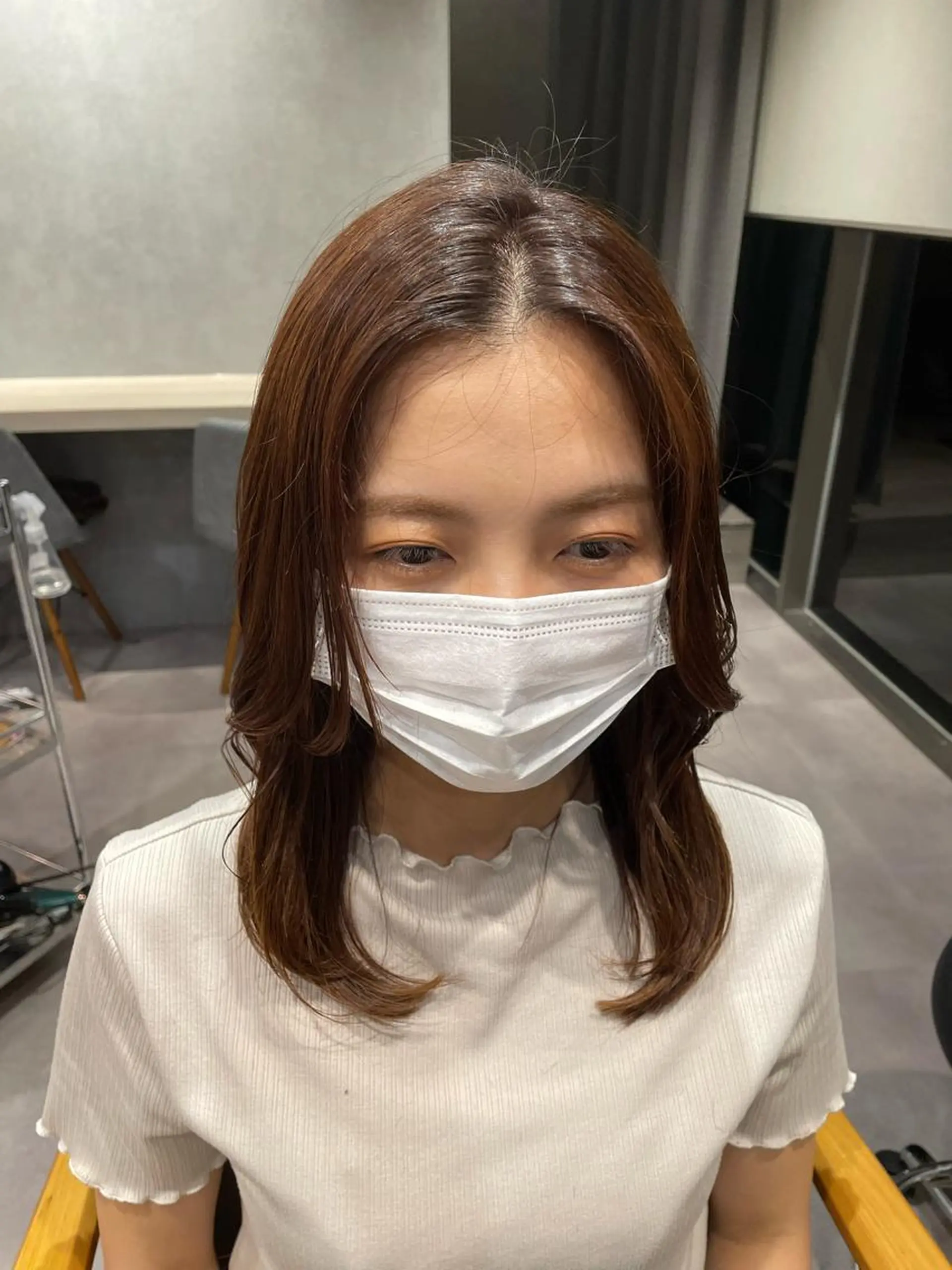 ミディアム カラー 韓国風ヘア 韓国風/オシャレ /縮毛矯正/滝口琴未のヘアスタイル