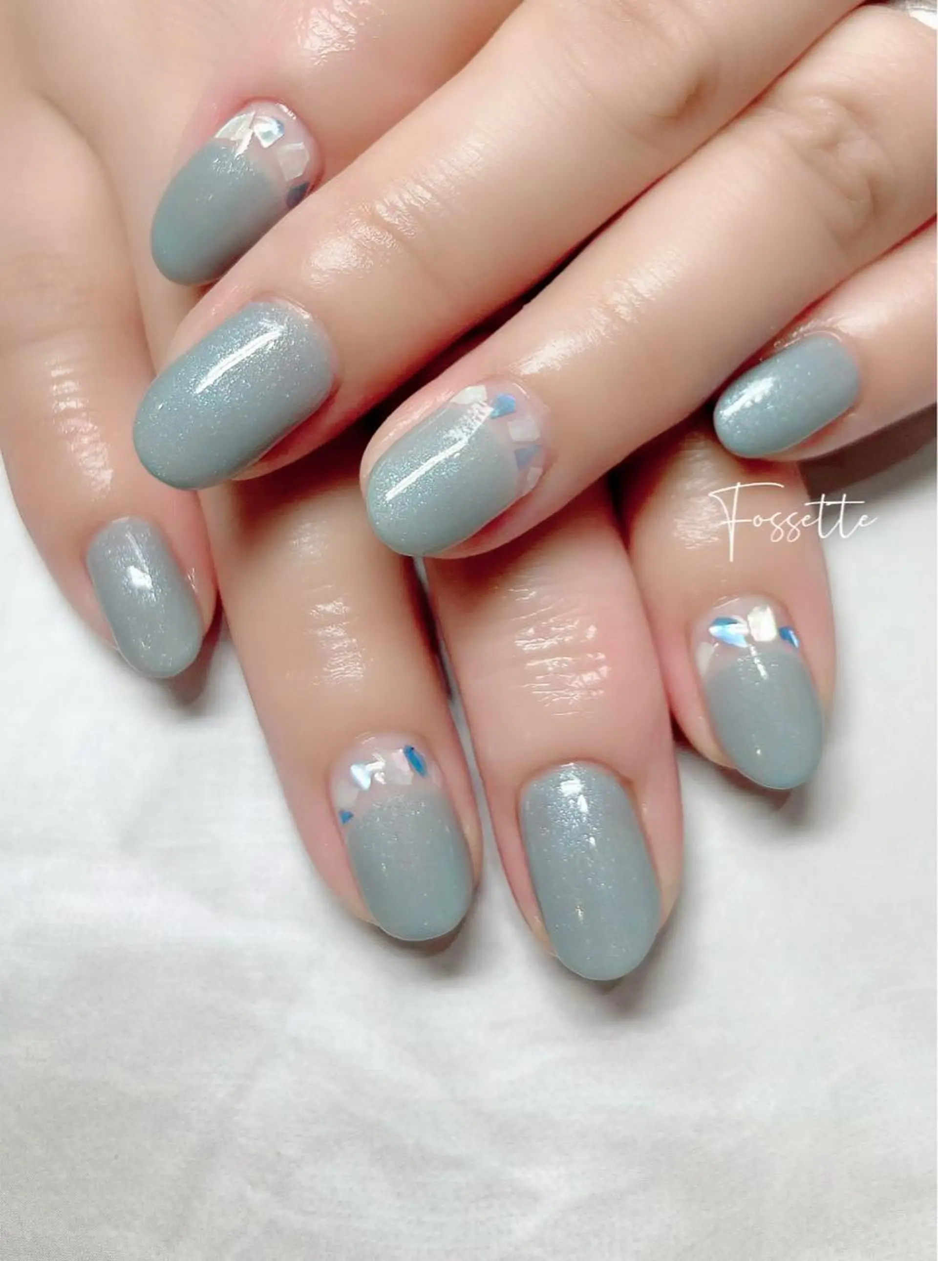 ネイル ブルー ワンカラーネイル シンプルネイル 夏ネイル nailsalon Fossetteのネイルデザイン