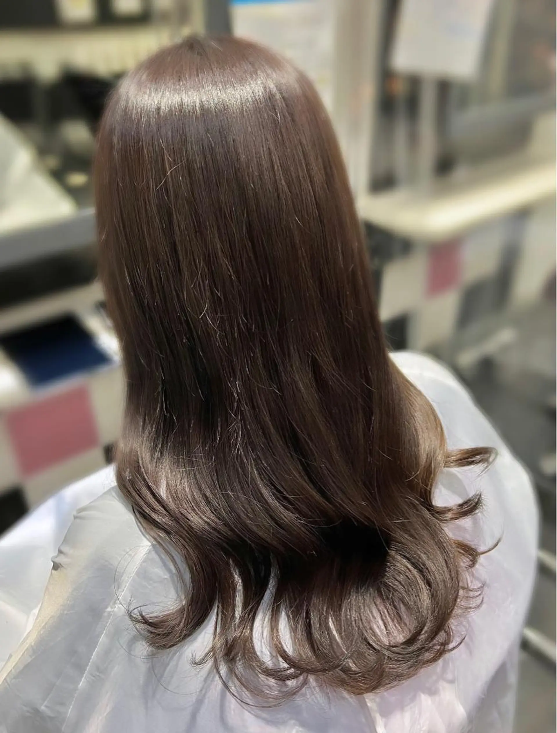 ロング カラー ベージュカラー ブラウンカラー ショコラグレージュ チョコレートブラウン ココアベージュ カット ヘアカラー トリートメント 韓国ヘア ♡tomimaのヘアスタイル
