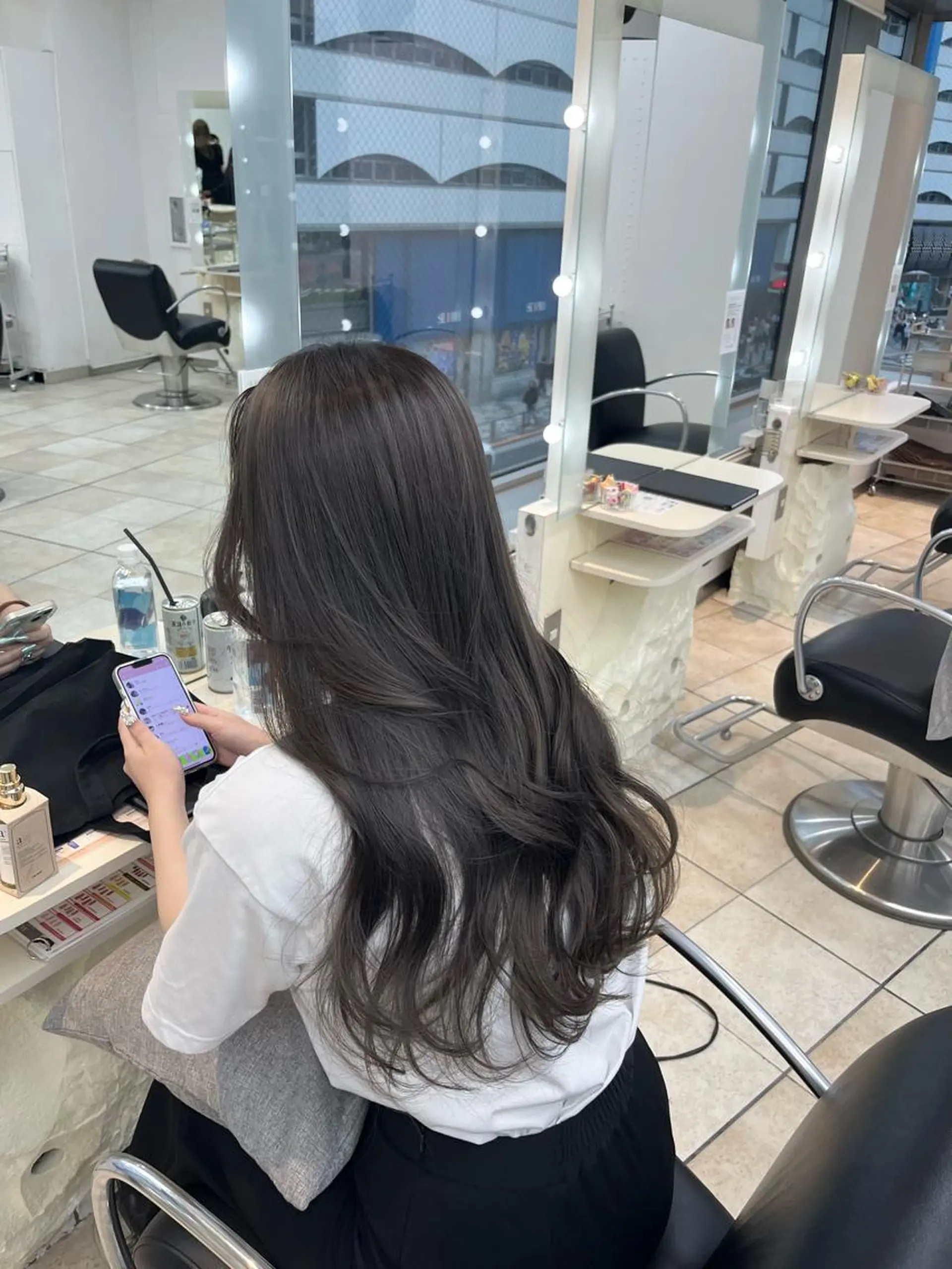 ロング カラー 透明感カラー グレージュ 韓国レイヤー×モテ髪 /MITSUKI🤍のヘアスタイル